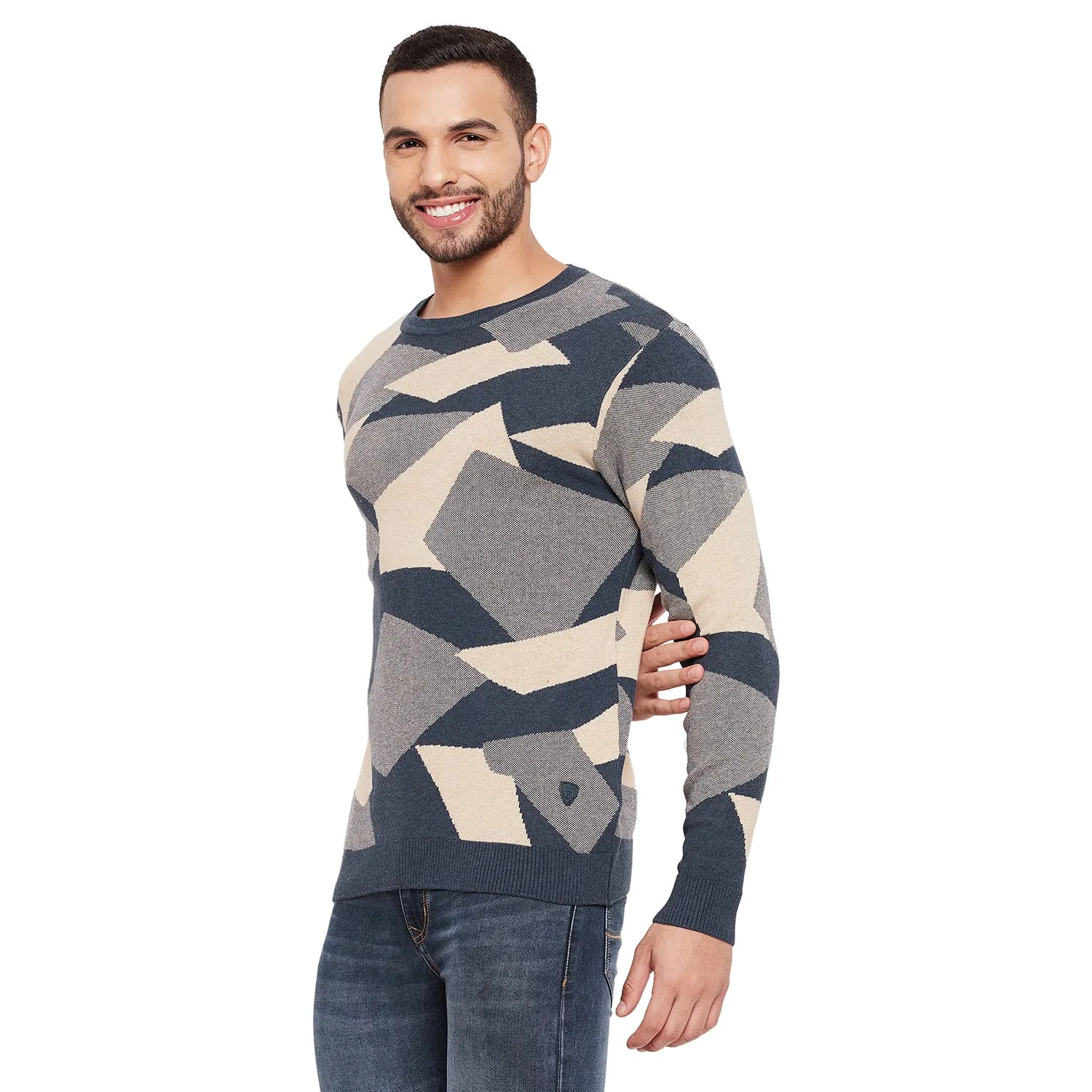 Duke Stardust Men Full Sleeve Self Design Sweater (SDS2074)