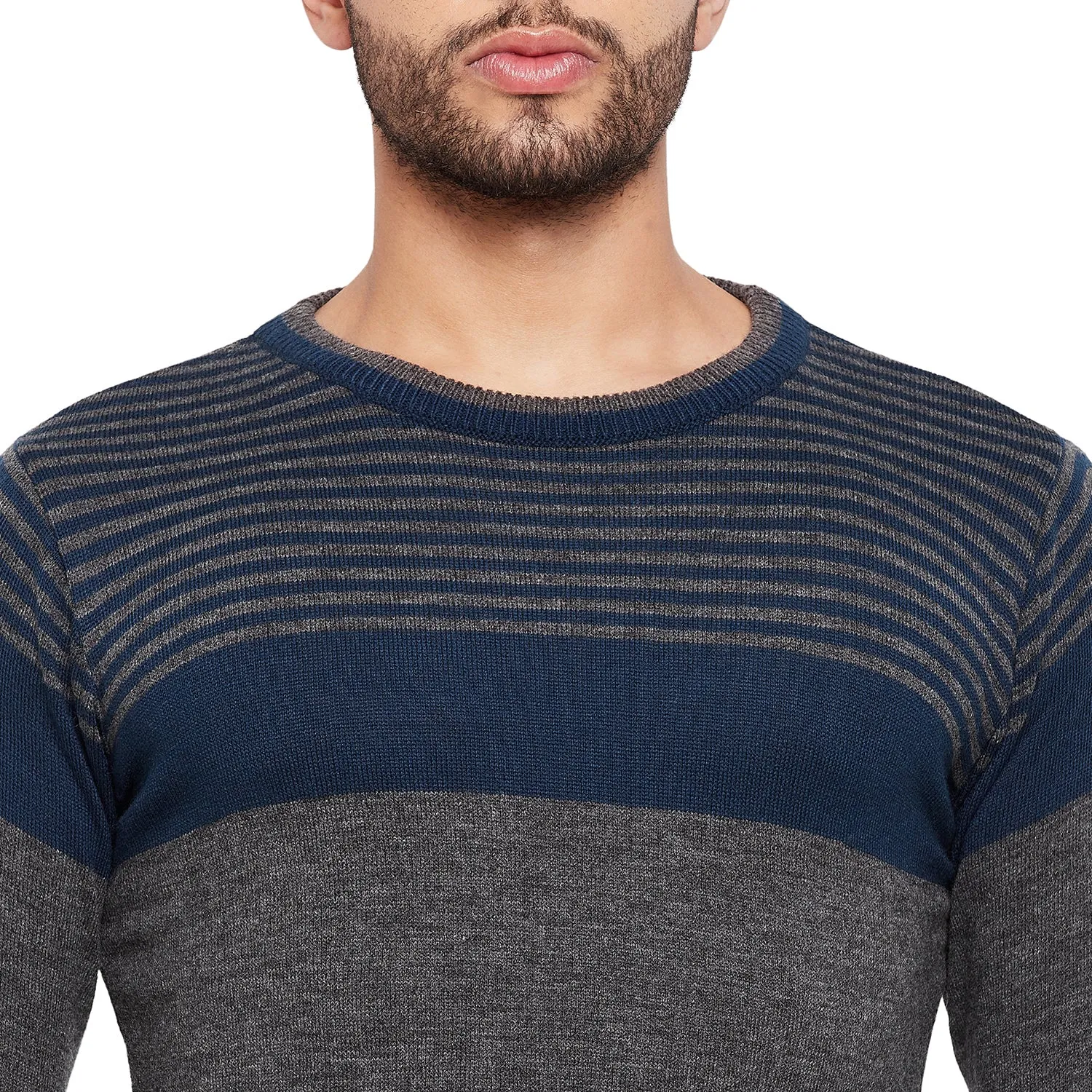 Duke Stardust Men Full Sleeve Striped Sweater (SDS8101)