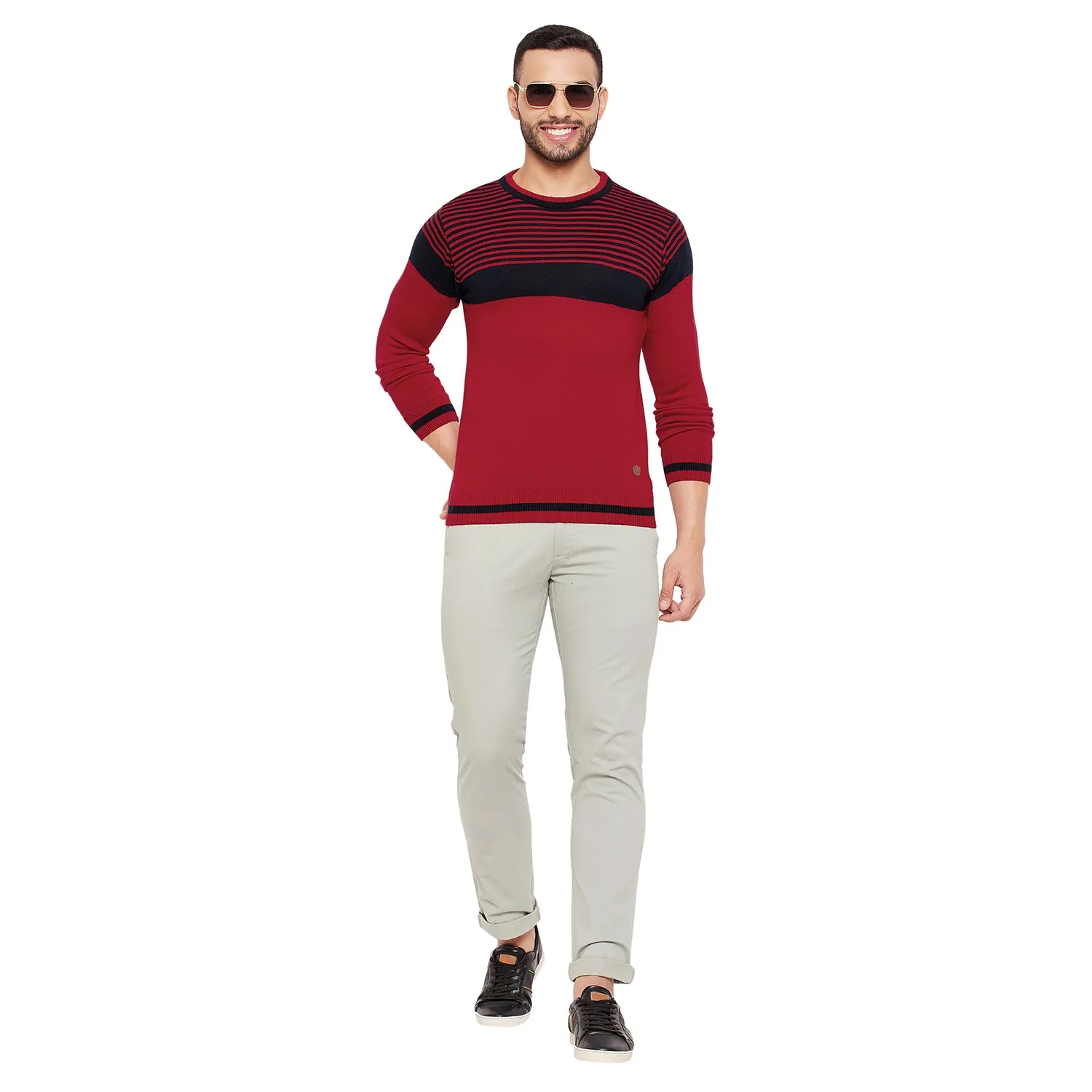 Duke Stardust Men Full Sleeve Striped Sweater (SDS8101)