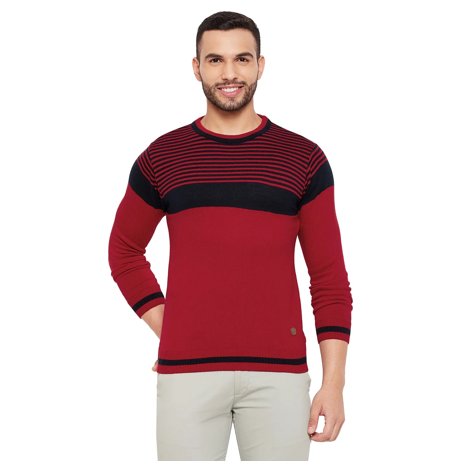 Duke Stardust Men Full Sleeve Striped Sweater (SDS8101)