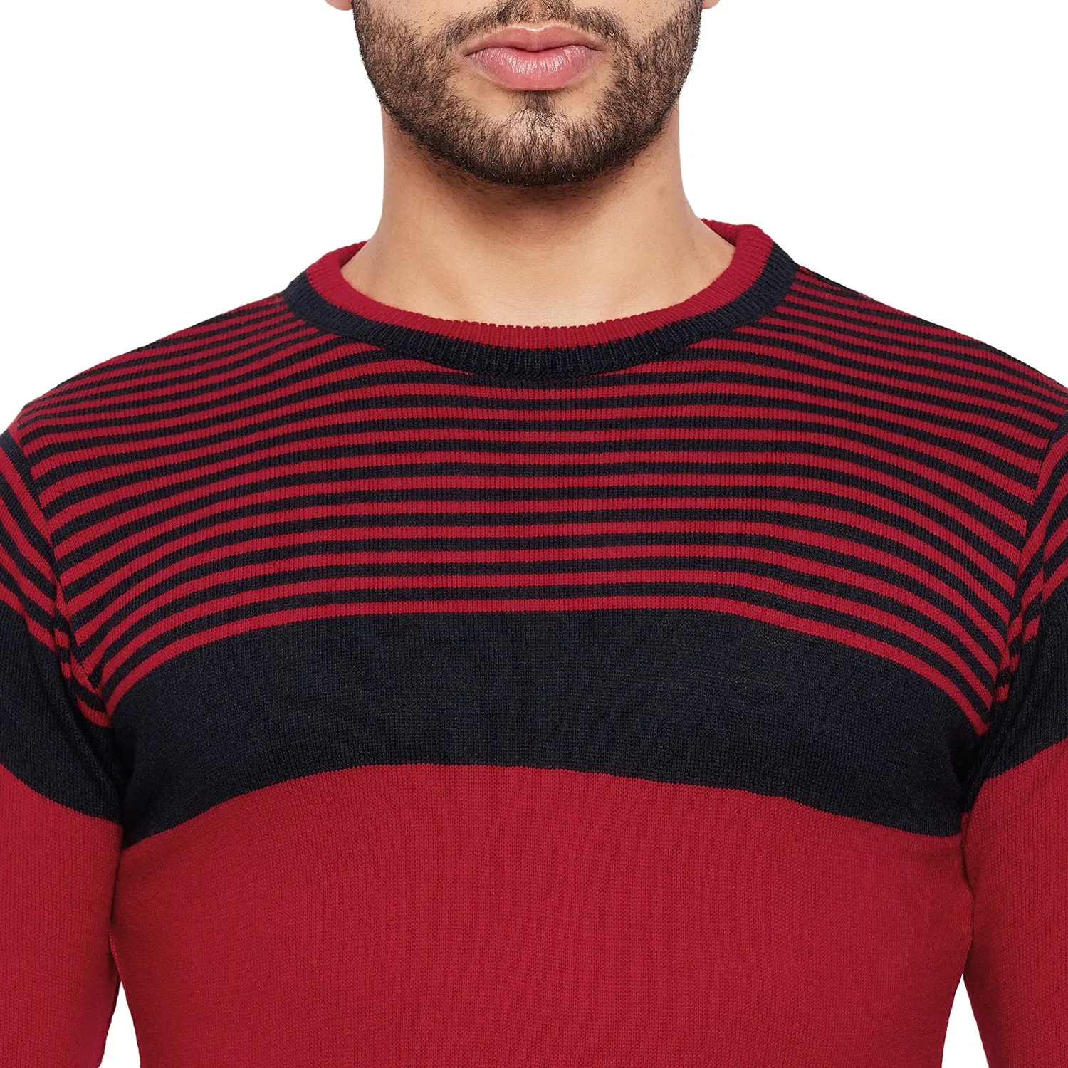 Duke Stardust Men Full Sleeve Striped Sweater (SDS8101)
