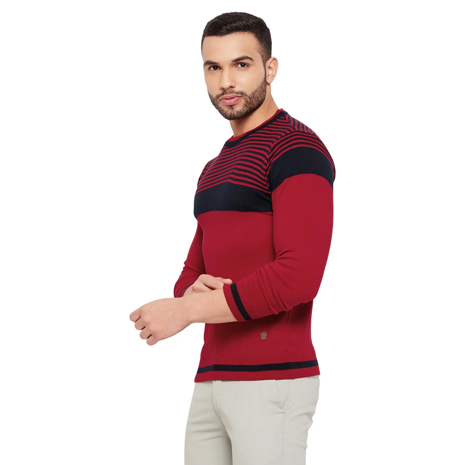 Duke Stardust Men Full Sleeve Striped Sweater (SDS8101)