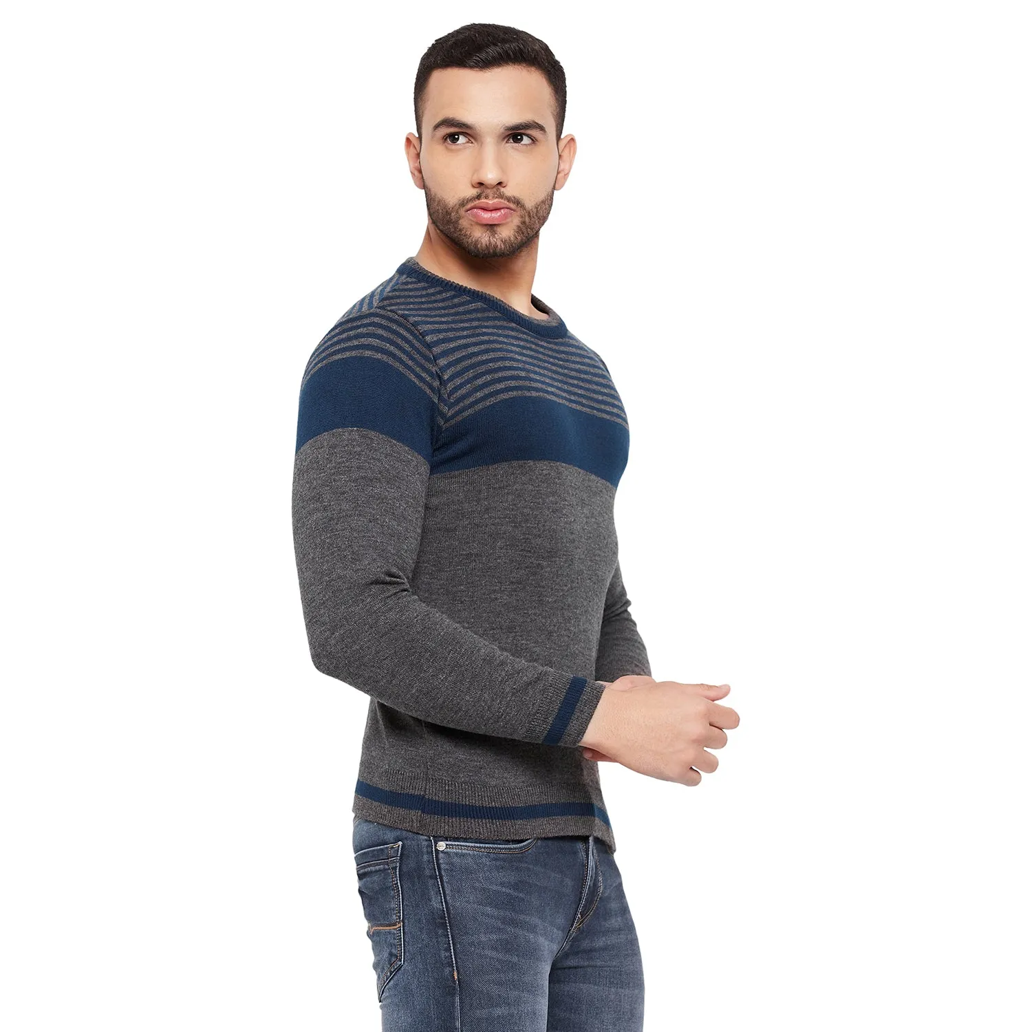 Duke Stardust Men Full Sleeve Striped Sweater (SDS8101)