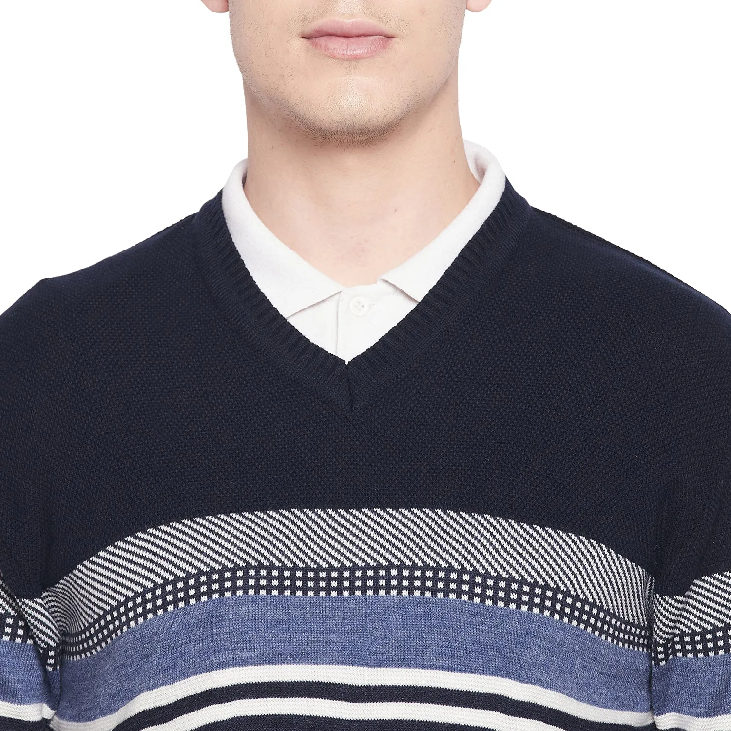 Duke Stardust Men Full Sleeve V Neck Sweater (SDS2044)