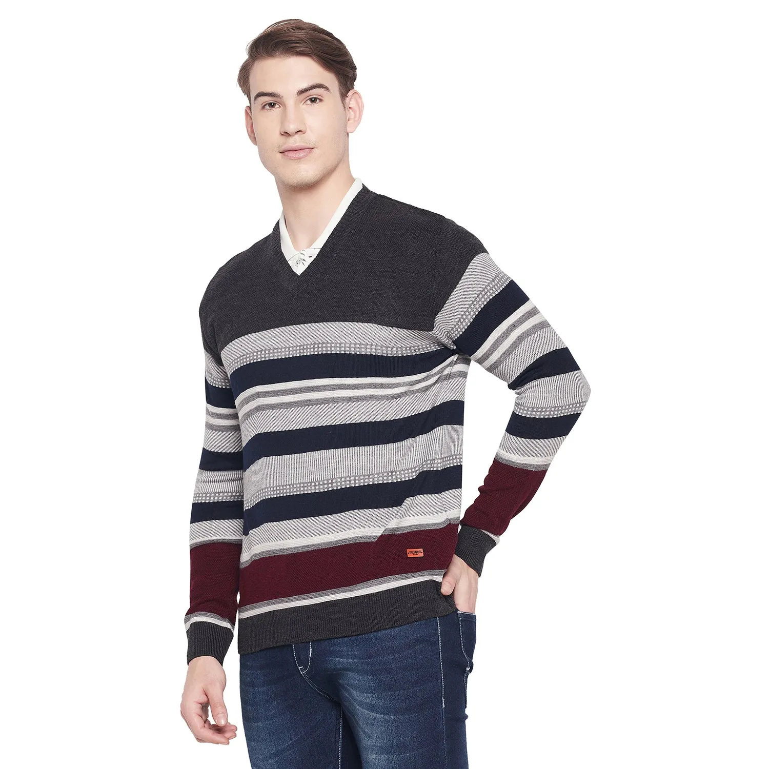 Duke Stardust Men Full Sleeve V Neck Sweater (SDS2044)