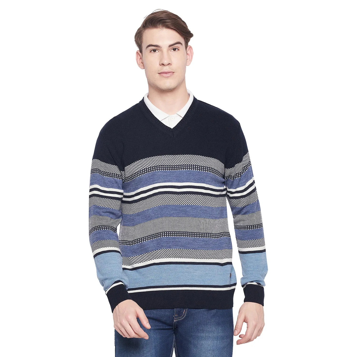 Duke Stardust Men Full Sleeve V Neck Sweater (SDS2044)