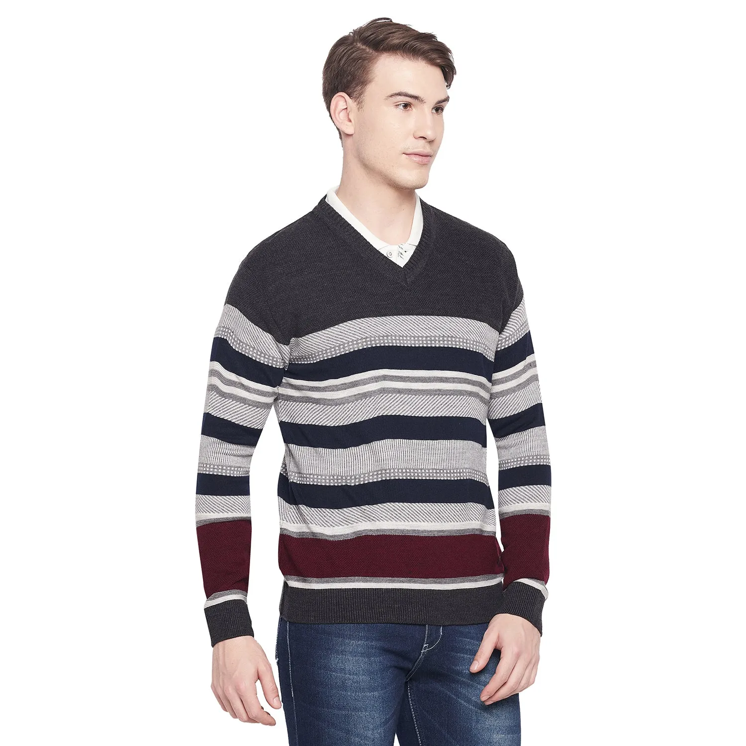 Duke Stardust Men Full Sleeve V Neck Sweater (SDS2044)