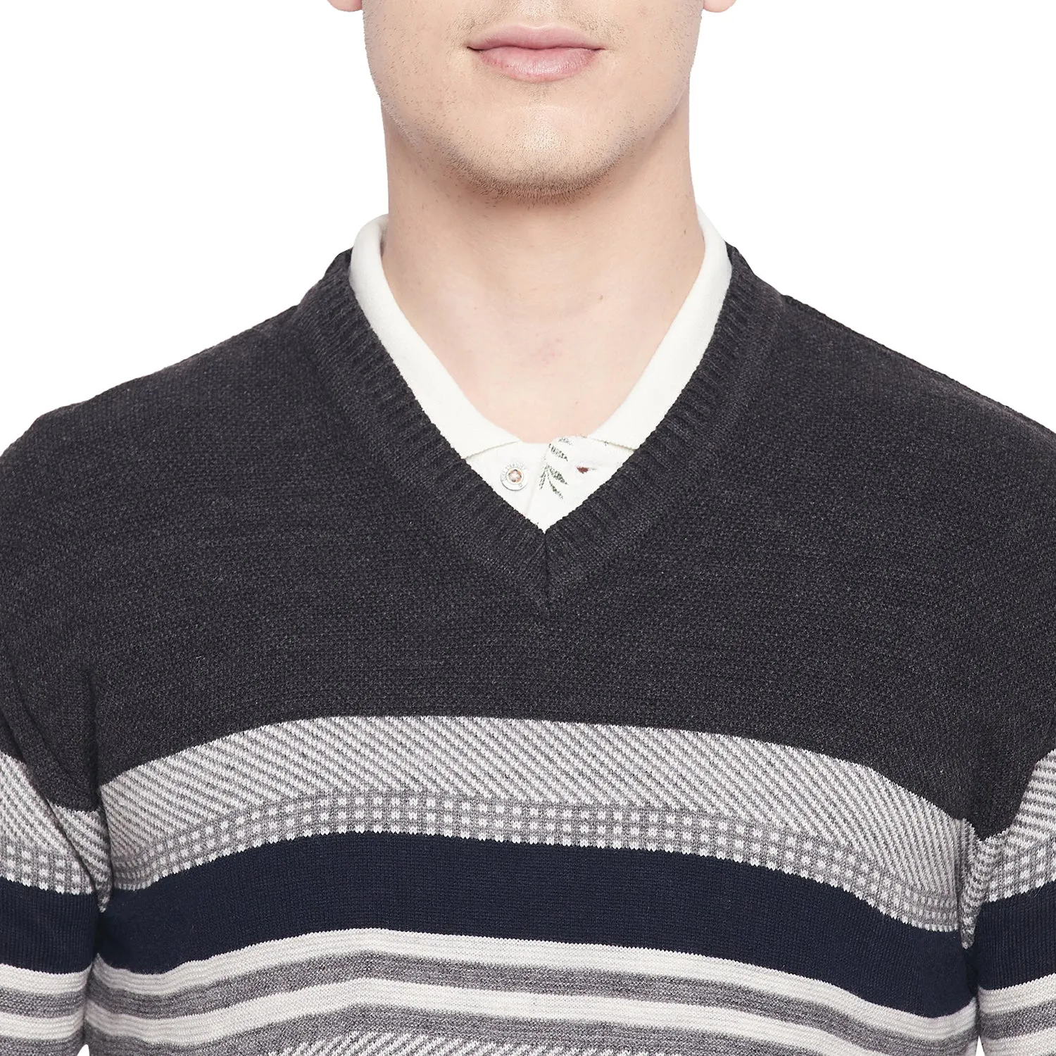 Duke Stardust Men Full Sleeve V Neck Sweater (SDS2044)