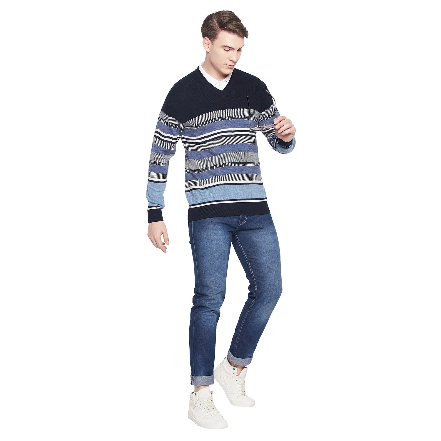 Duke Stardust Men Full Sleeve V Neck Sweater (SDS2044)