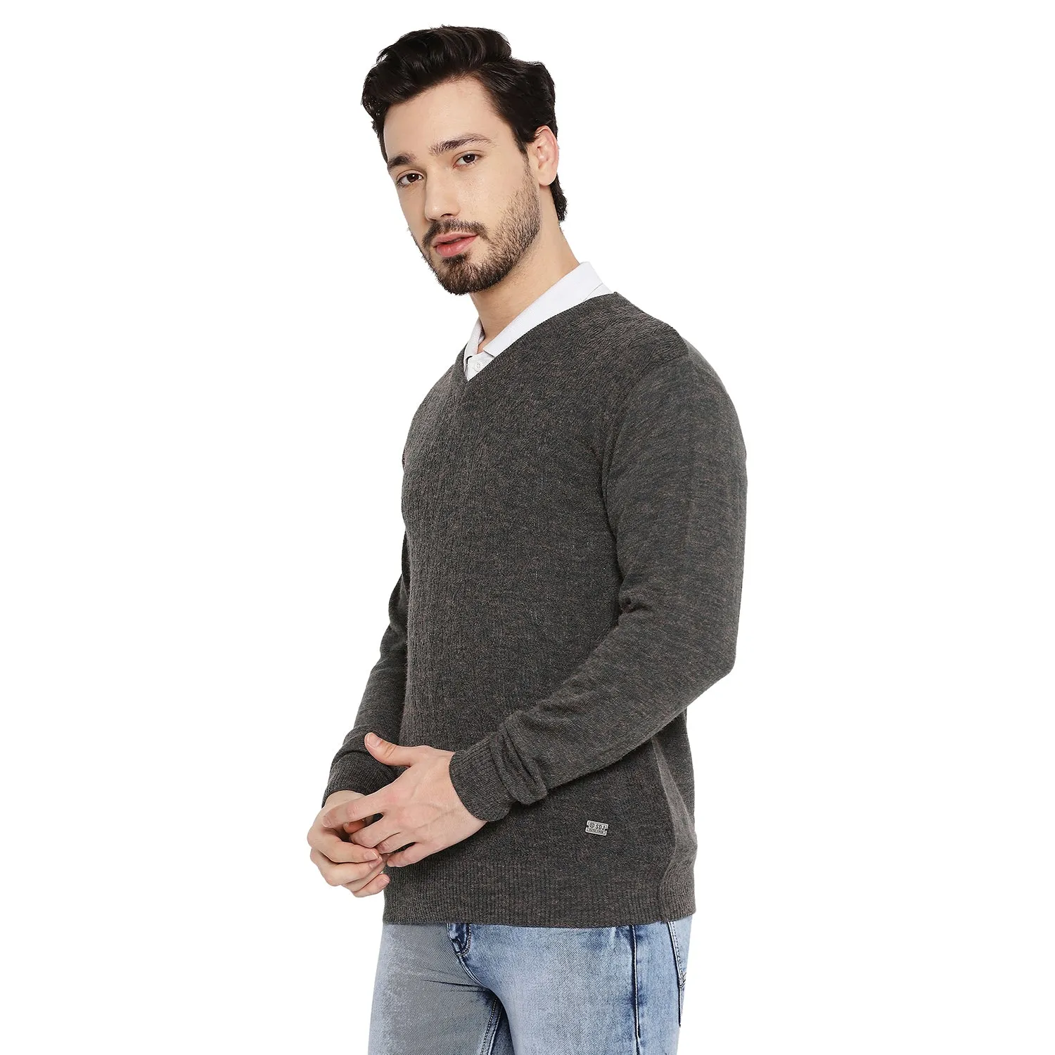 Duke Stardust Men Full Sleeve V Neck Sweater (SDS2048)