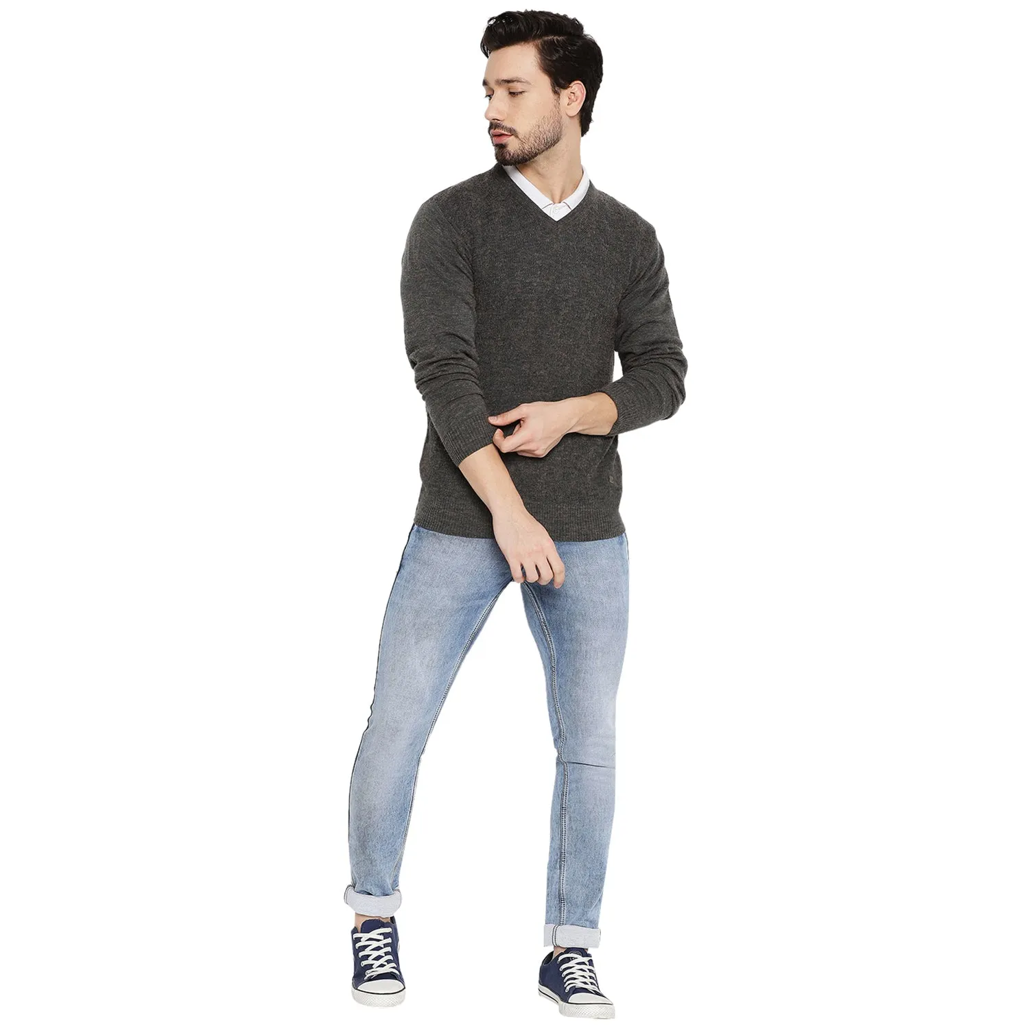 Duke Stardust Men Full Sleeve V Neck Sweater (SDS2048)