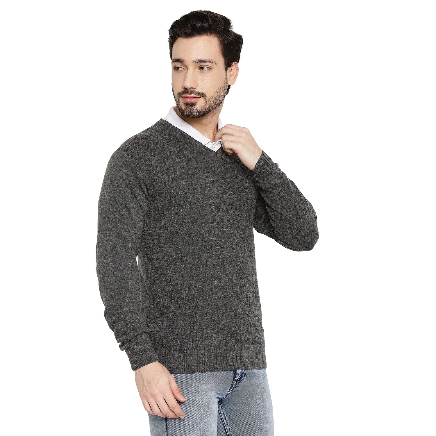 Duke Stardust Men Full Sleeve V Neck Sweater (SDS2048)