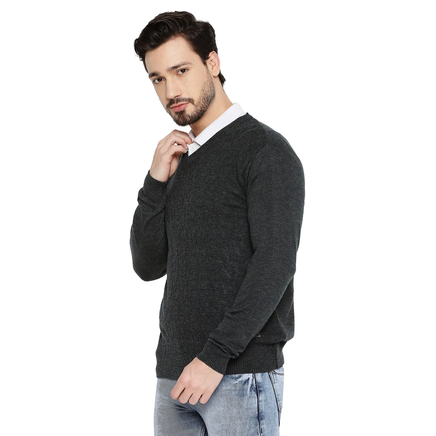 Duke Stardust Men Full Sleeve V Neck Sweater (SDS2048)