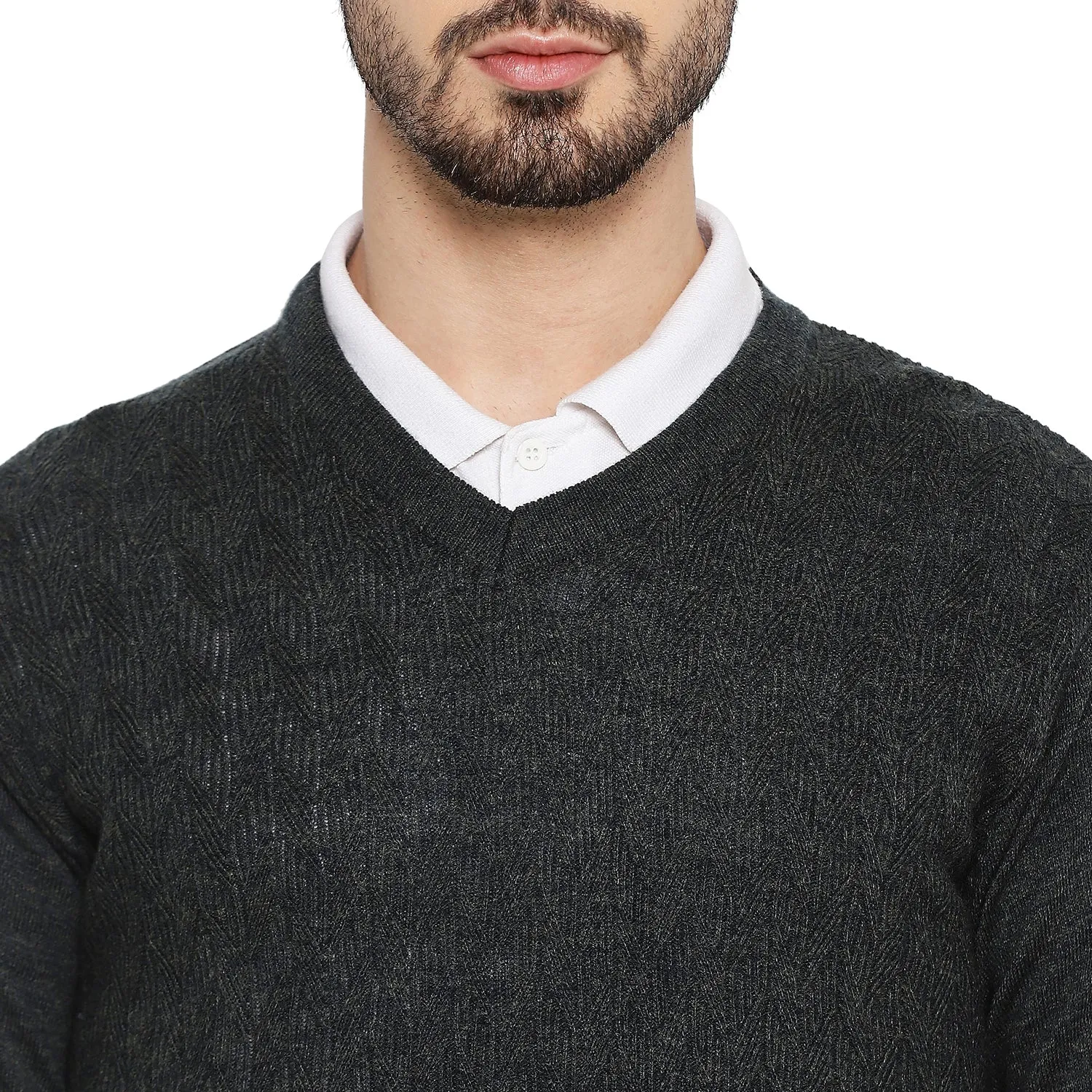 Duke Stardust Men Full Sleeve V Neck Sweater (SDS2048)