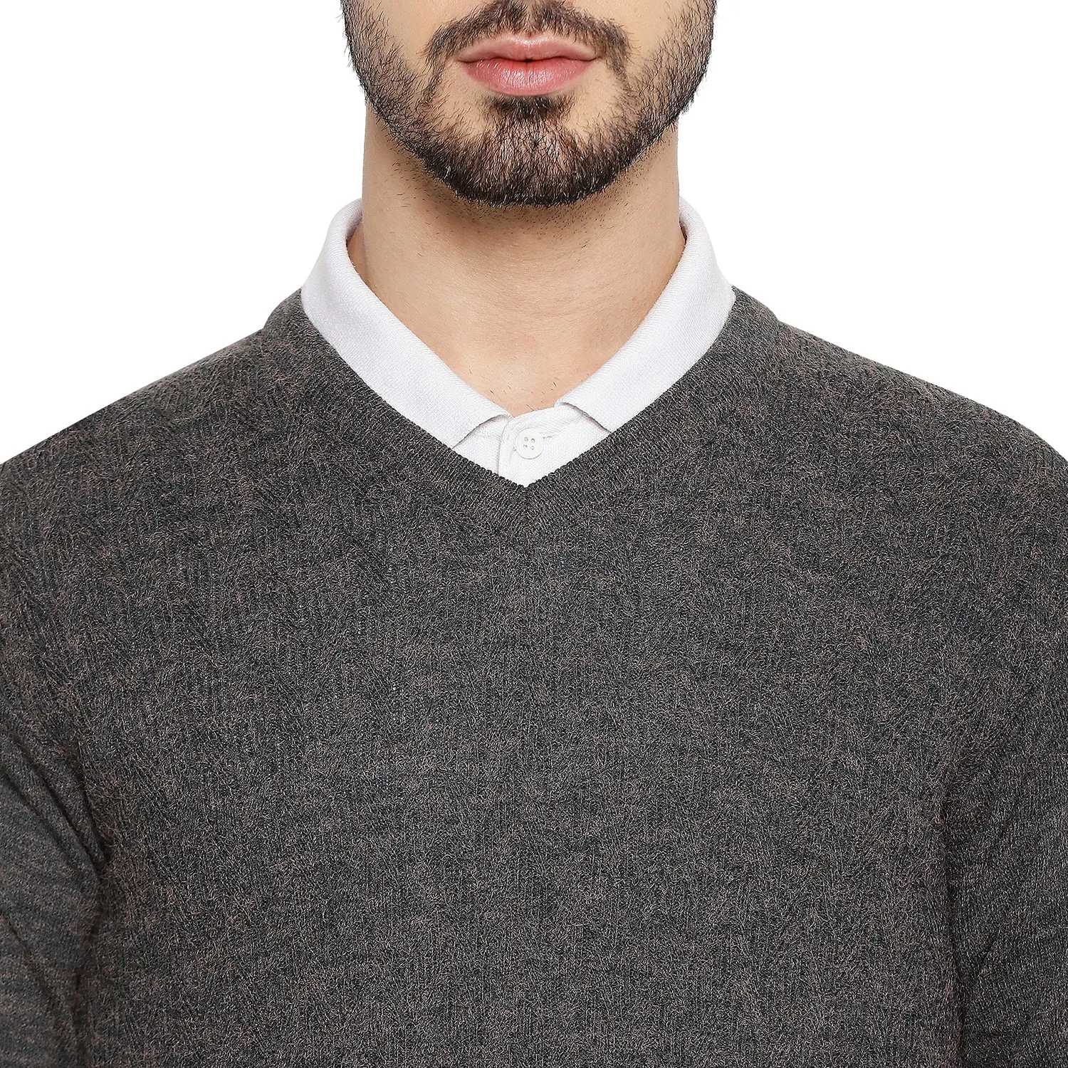 Duke Stardust Men Full Sleeve V Neck Sweater (SDS2048)