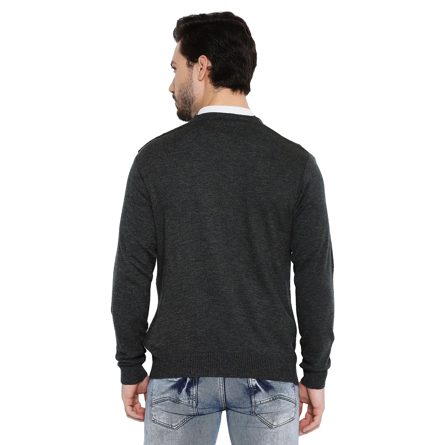 Duke Stardust Men Full Sleeve V Neck Sweater (SDS2048)