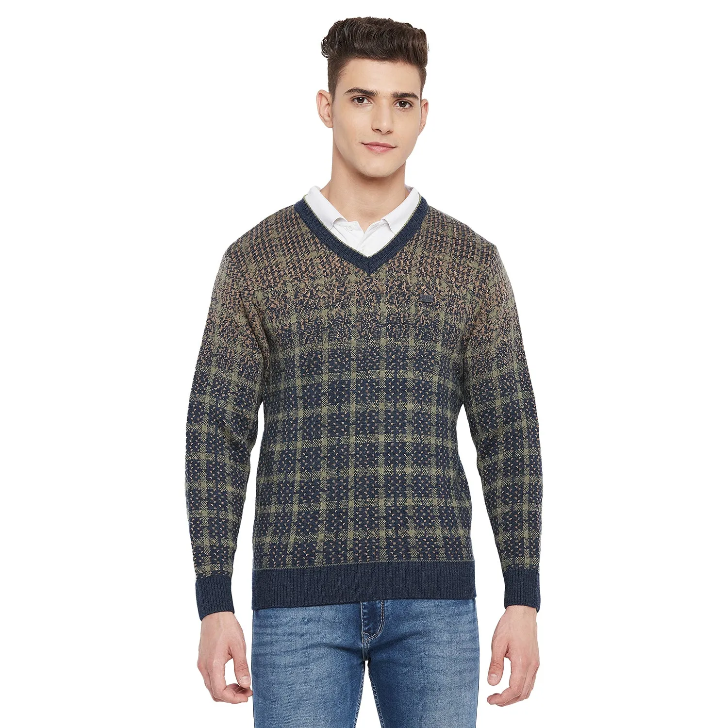 Duke Stardust Men Full Sleeve V Neck Sweater (SDS2049)