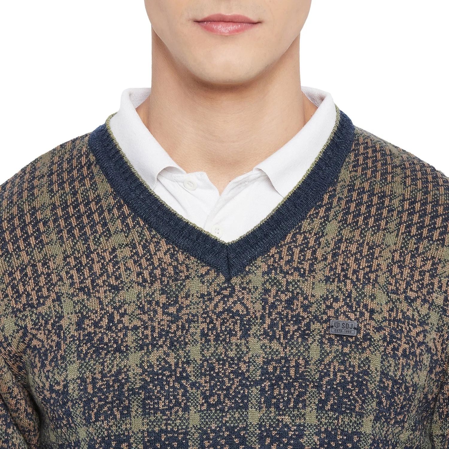 Duke Stardust Men Full Sleeve V Neck Sweater (SDS2049)