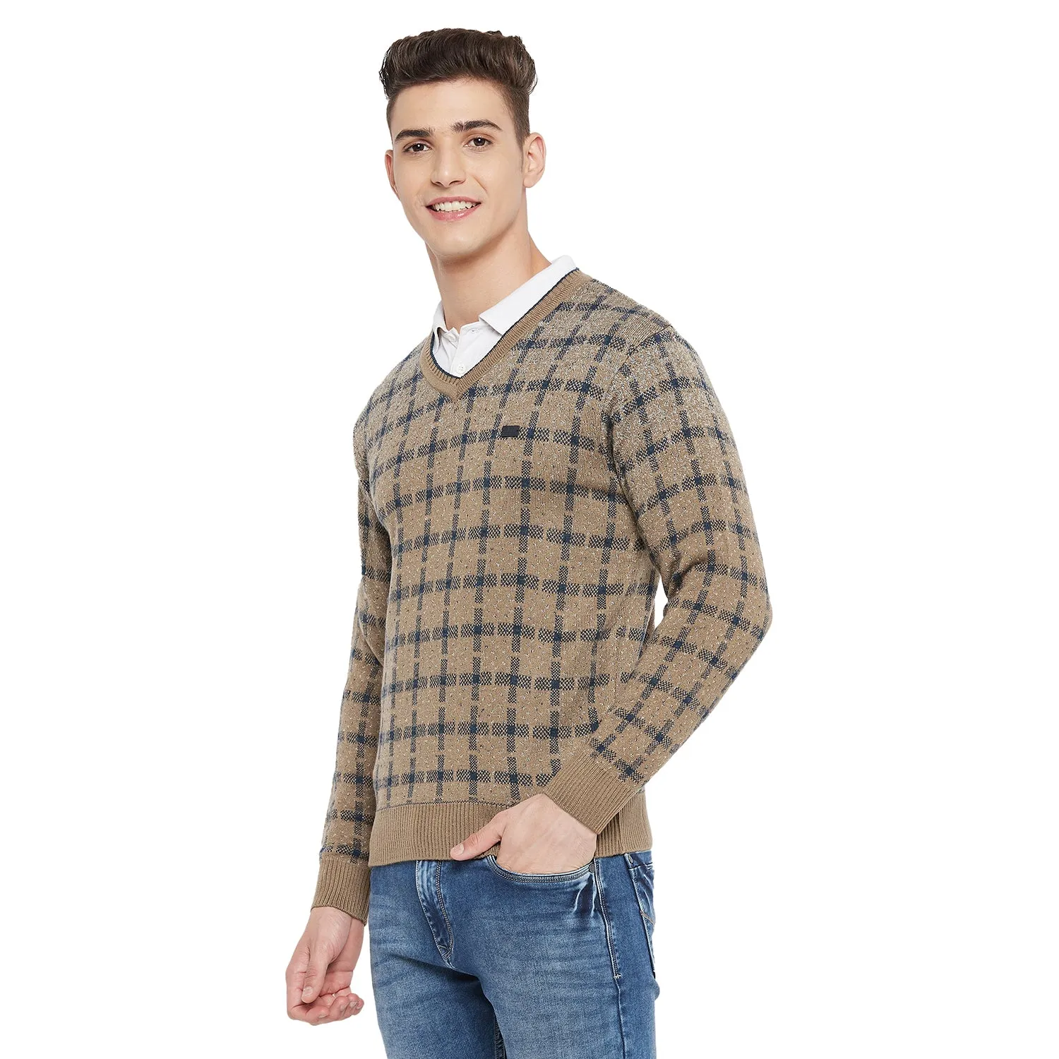 Duke Stardust Men Full Sleeve V Neck Sweater (SDS2049)