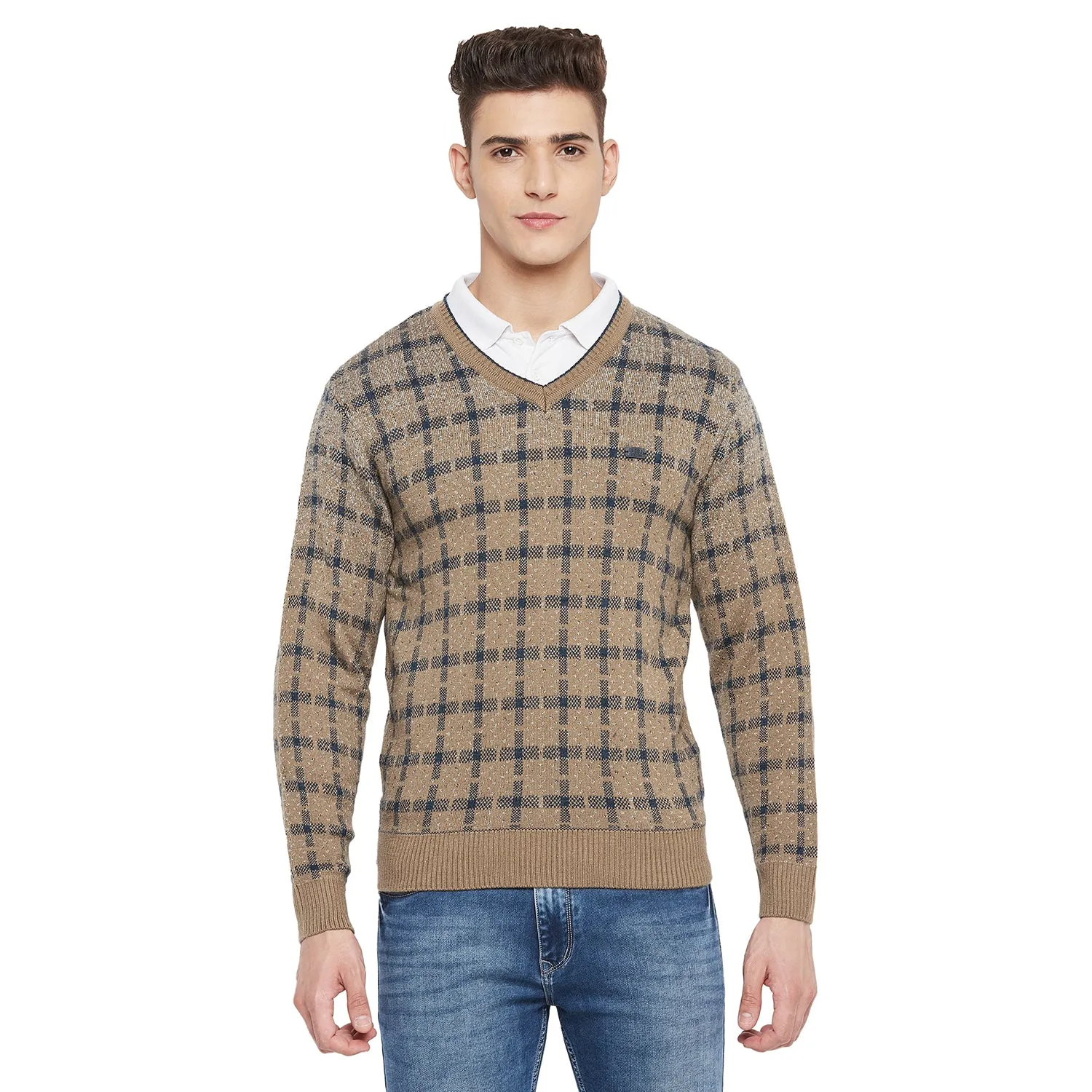 Duke Stardust Men Full Sleeve V Neck Sweater (SDS2049)