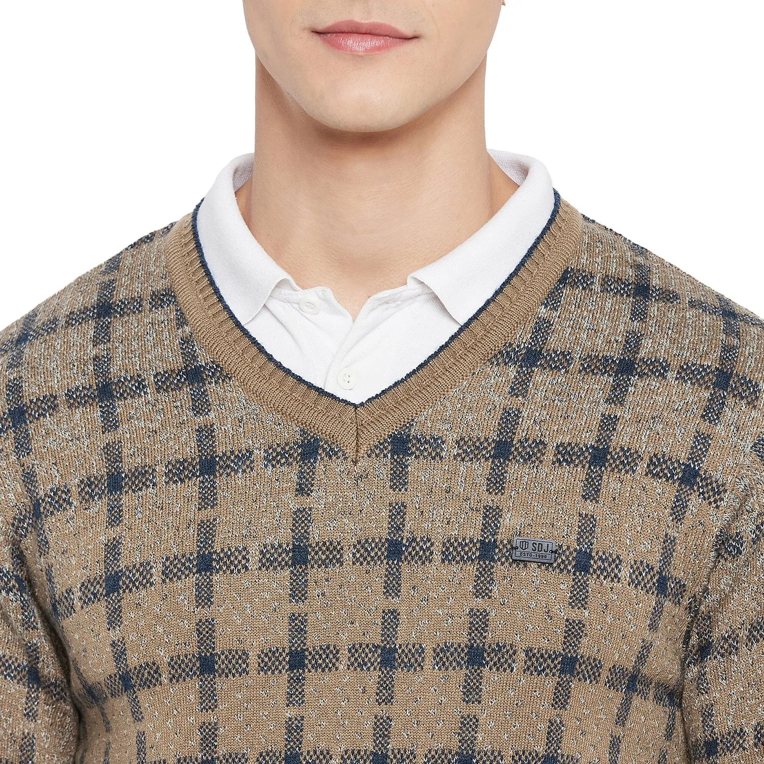 Duke Stardust Men Full Sleeve V Neck Sweater (SDS2049)