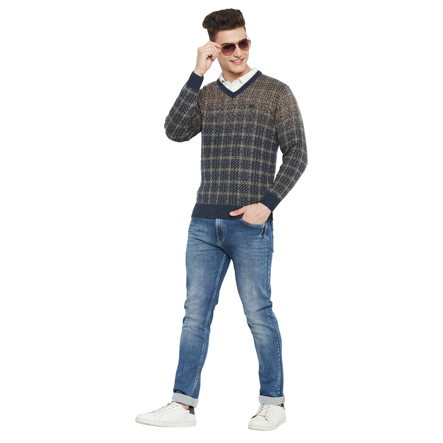 Duke Stardust Men Full Sleeve V Neck Sweater (SDS2049)