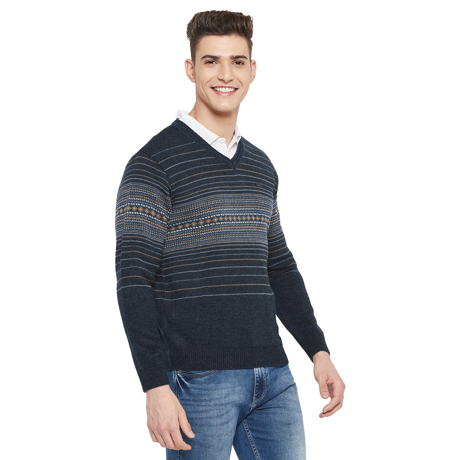 Duke Stardust Men Full Sleeve V Neck Sweater (SDS2050)