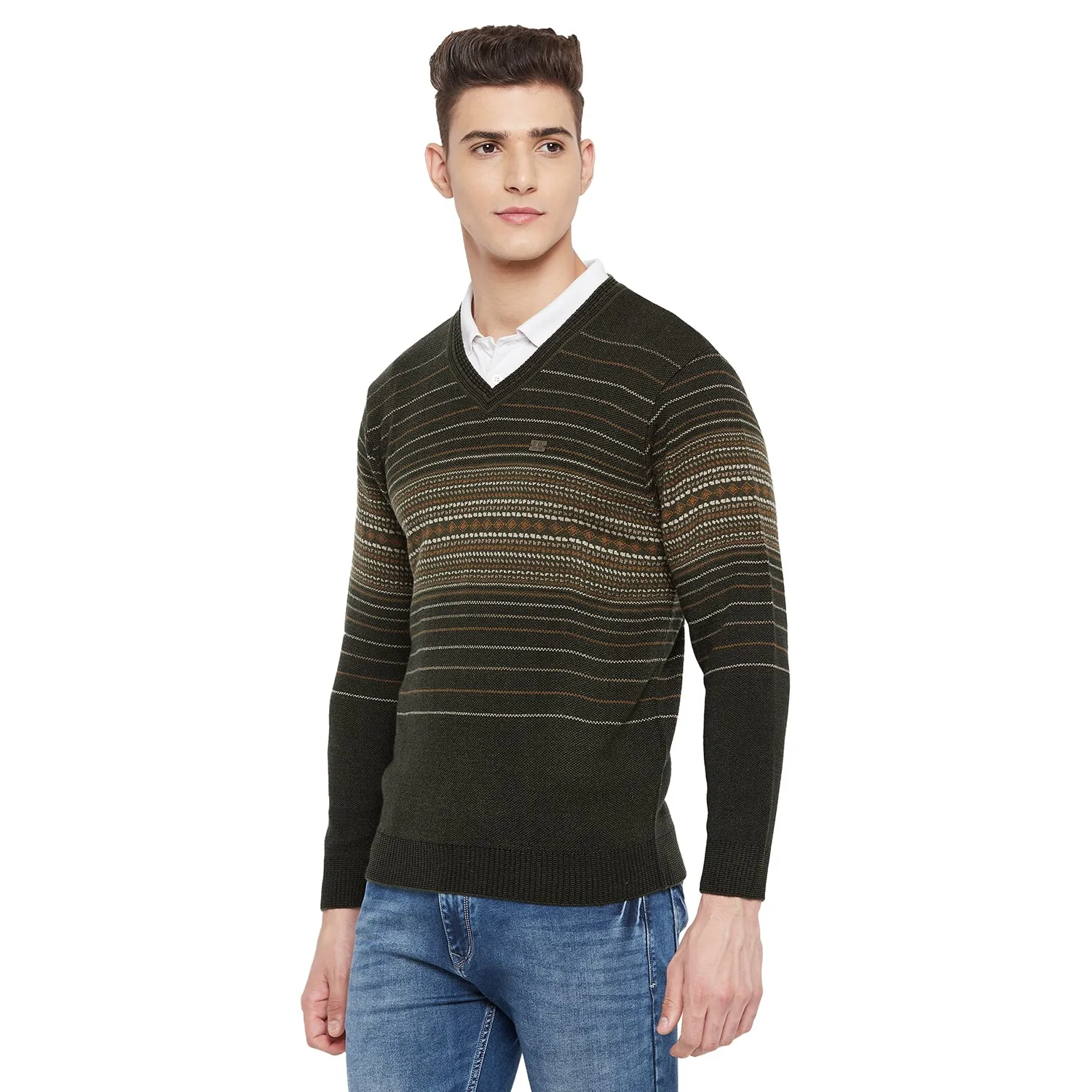 Duke Stardust Men Full Sleeve V Neck Sweater (SDS2050)