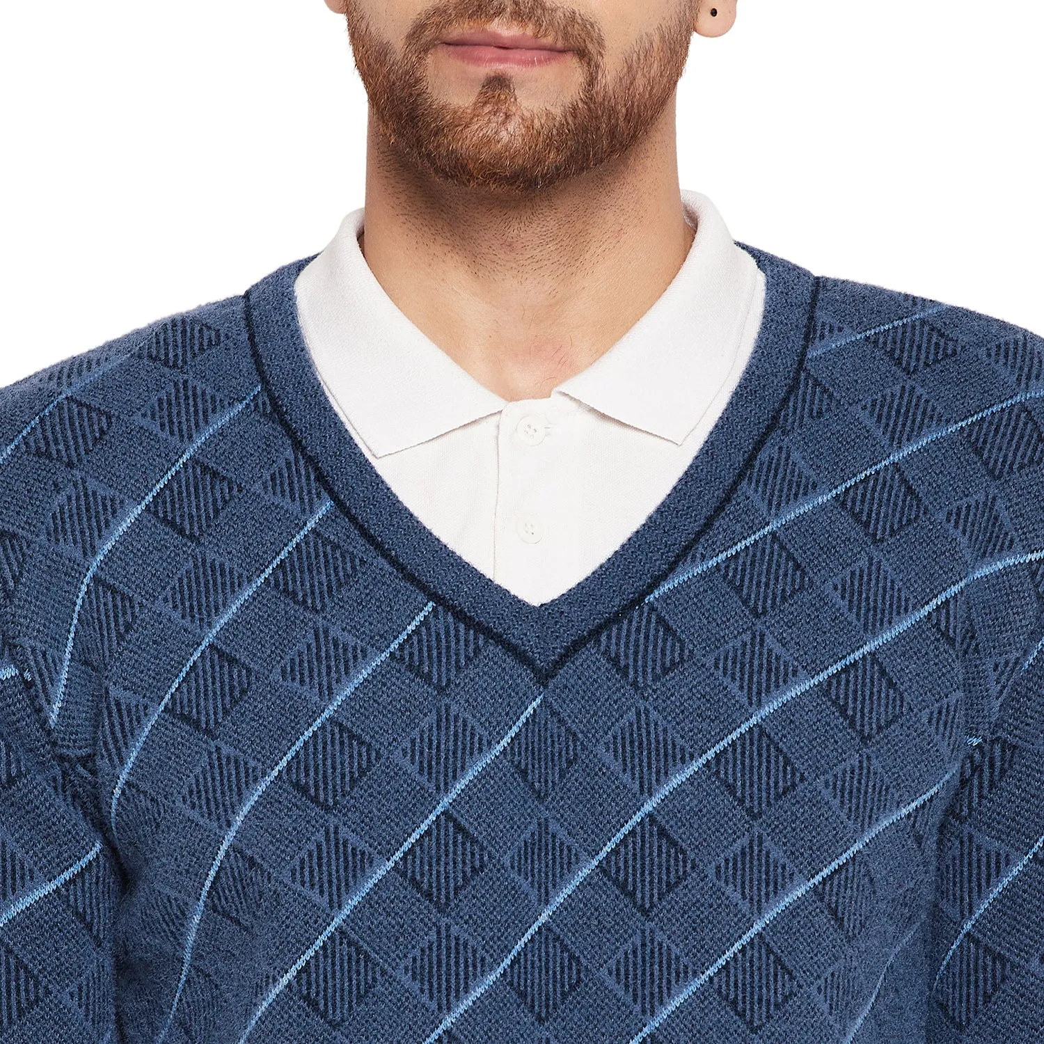 Duke Stardust Men Full Sleeve V-Neck Sweater (SDS2052)