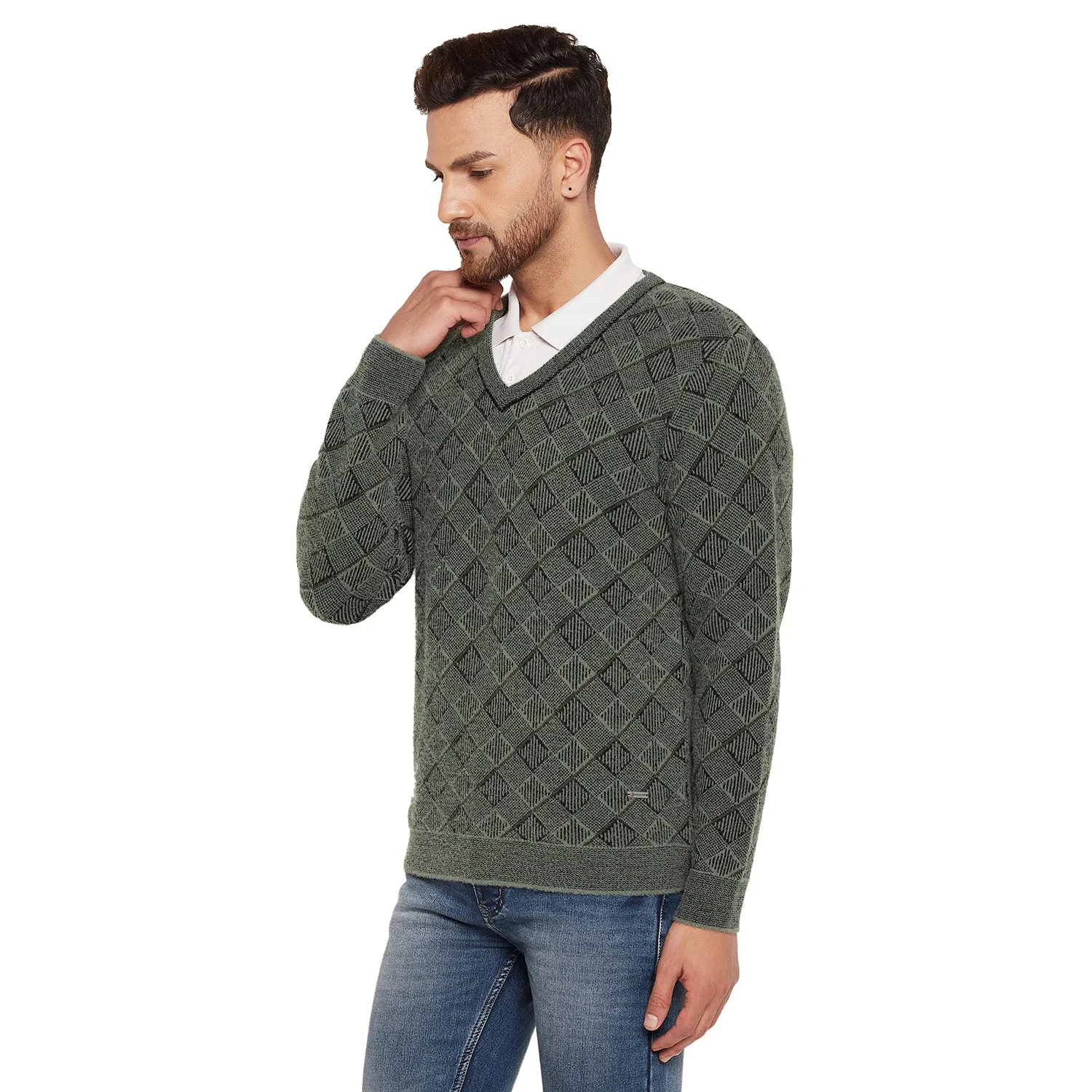 Duke Stardust Men Full Sleeve V-Neck Sweater (SDS2052)