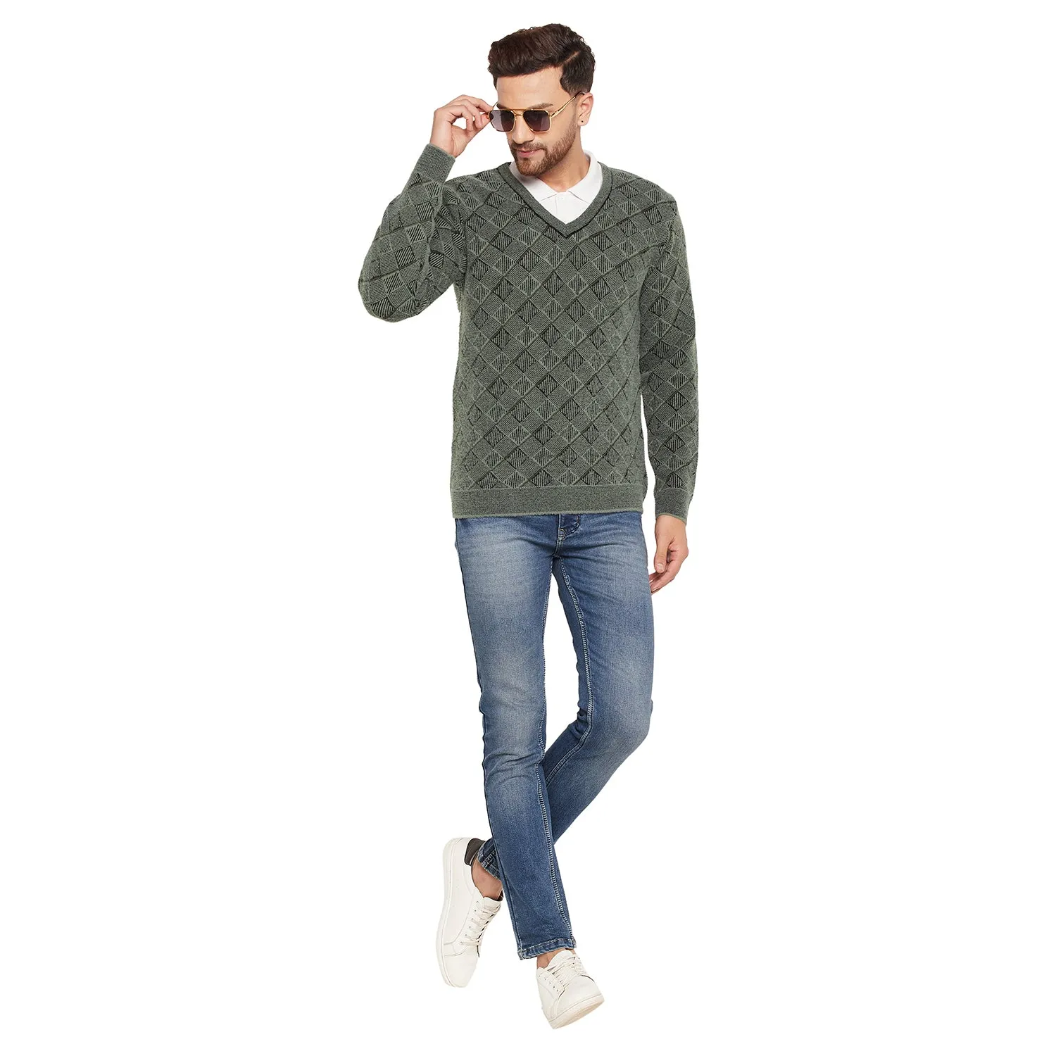Duke Stardust Men Full Sleeve V-Neck Sweater (SDS2052)