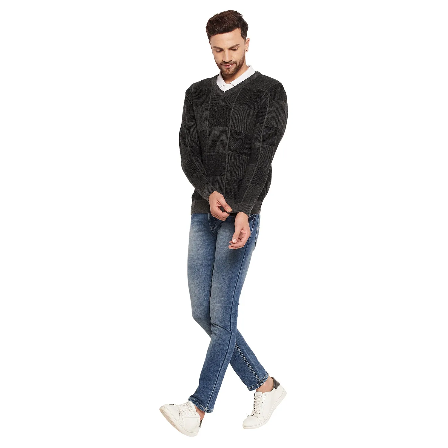 Duke Stardust Men Full Sleeve V-Neck Sweater (SDS2053)