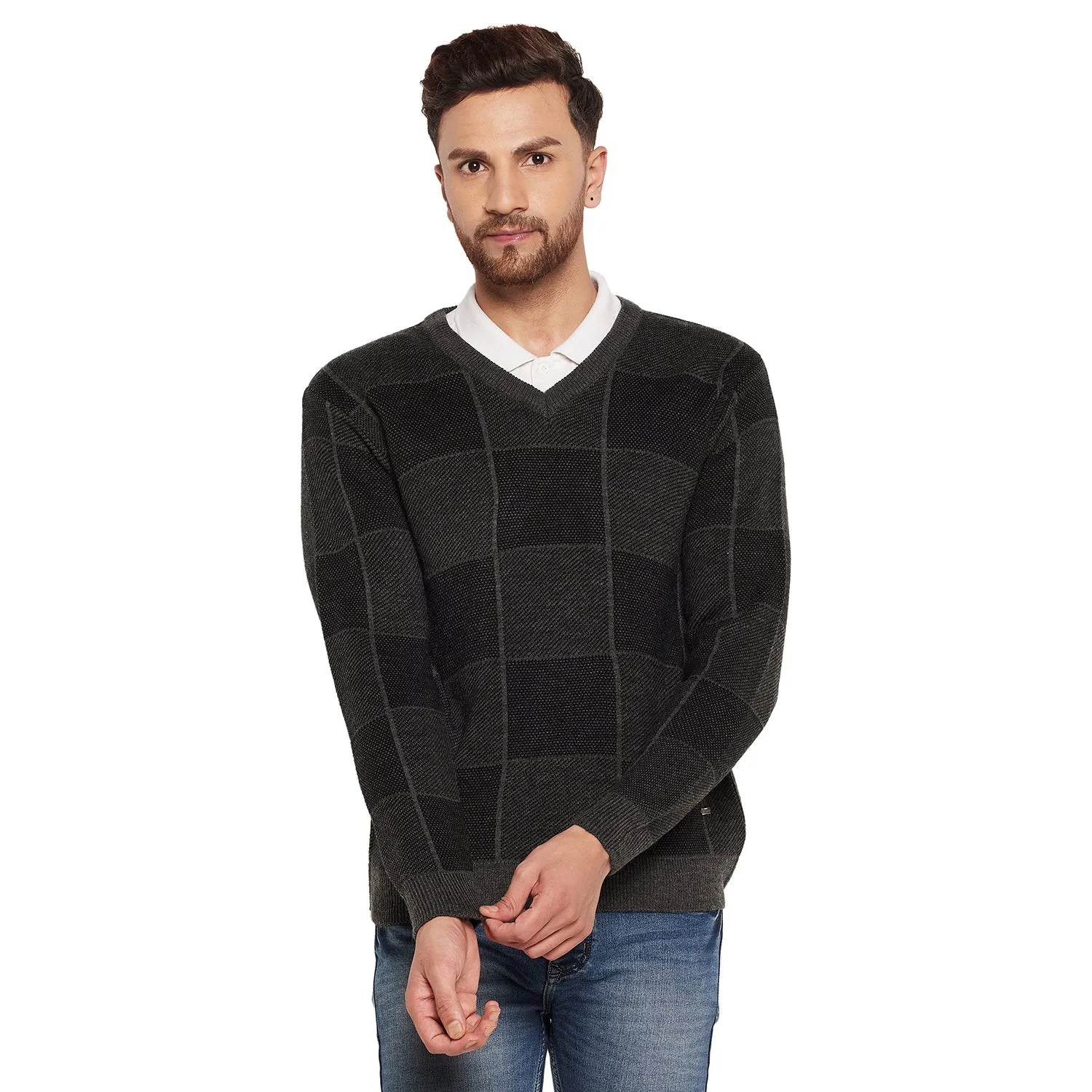 Duke Stardust Men Full Sleeve V-Neck Sweater (SDS2053)