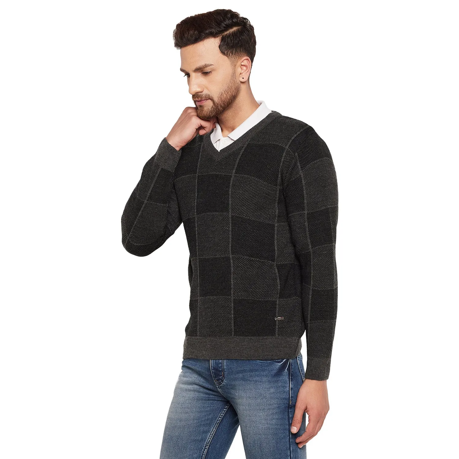 Duke Stardust Men Full Sleeve V-Neck Sweater (SDS2053)