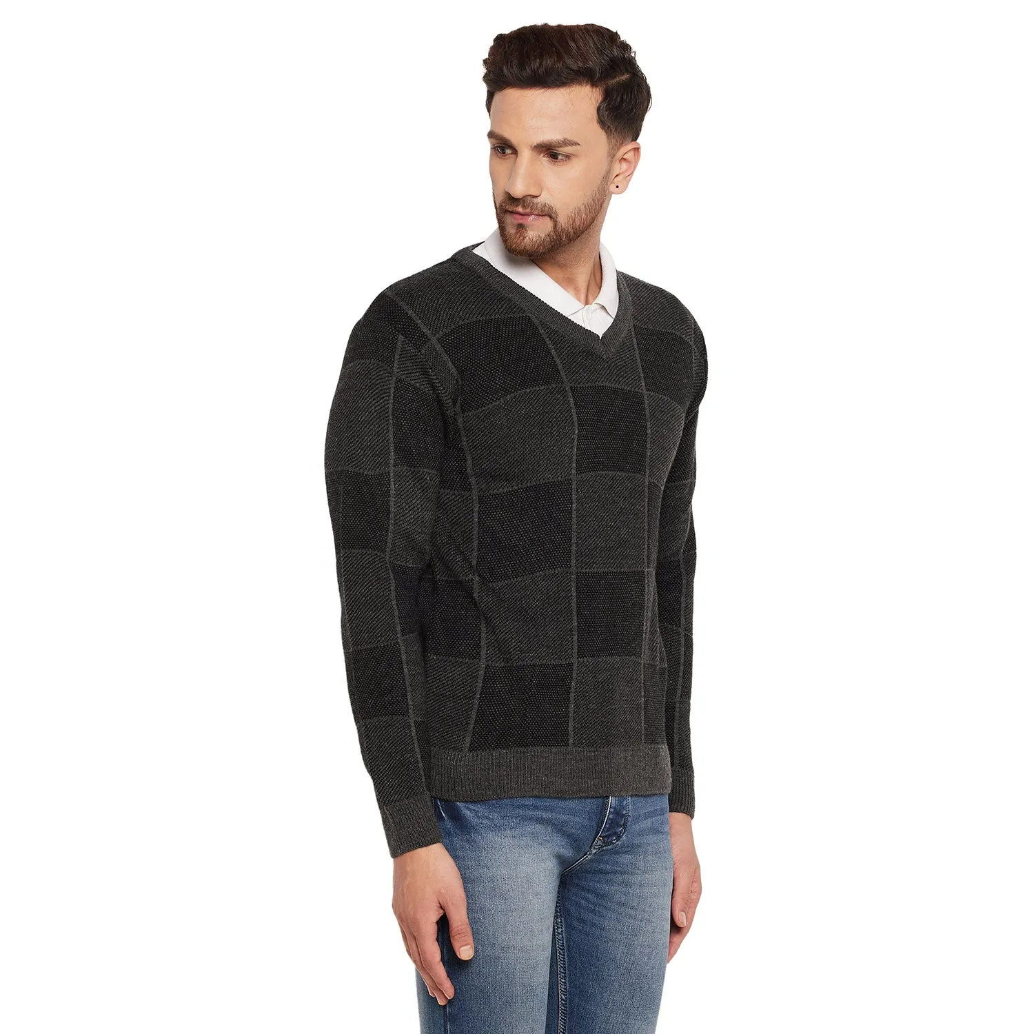 Duke Stardust Men Full Sleeve V-Neck Sweater (SDS2053)