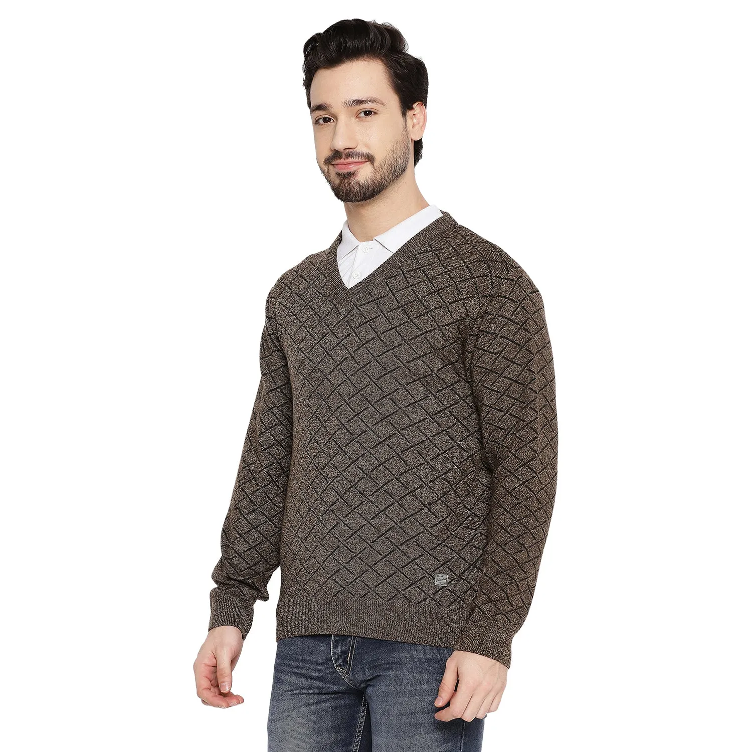 Duke Stardust Men Full Sleeve V Neck Sweater (SDS2055)