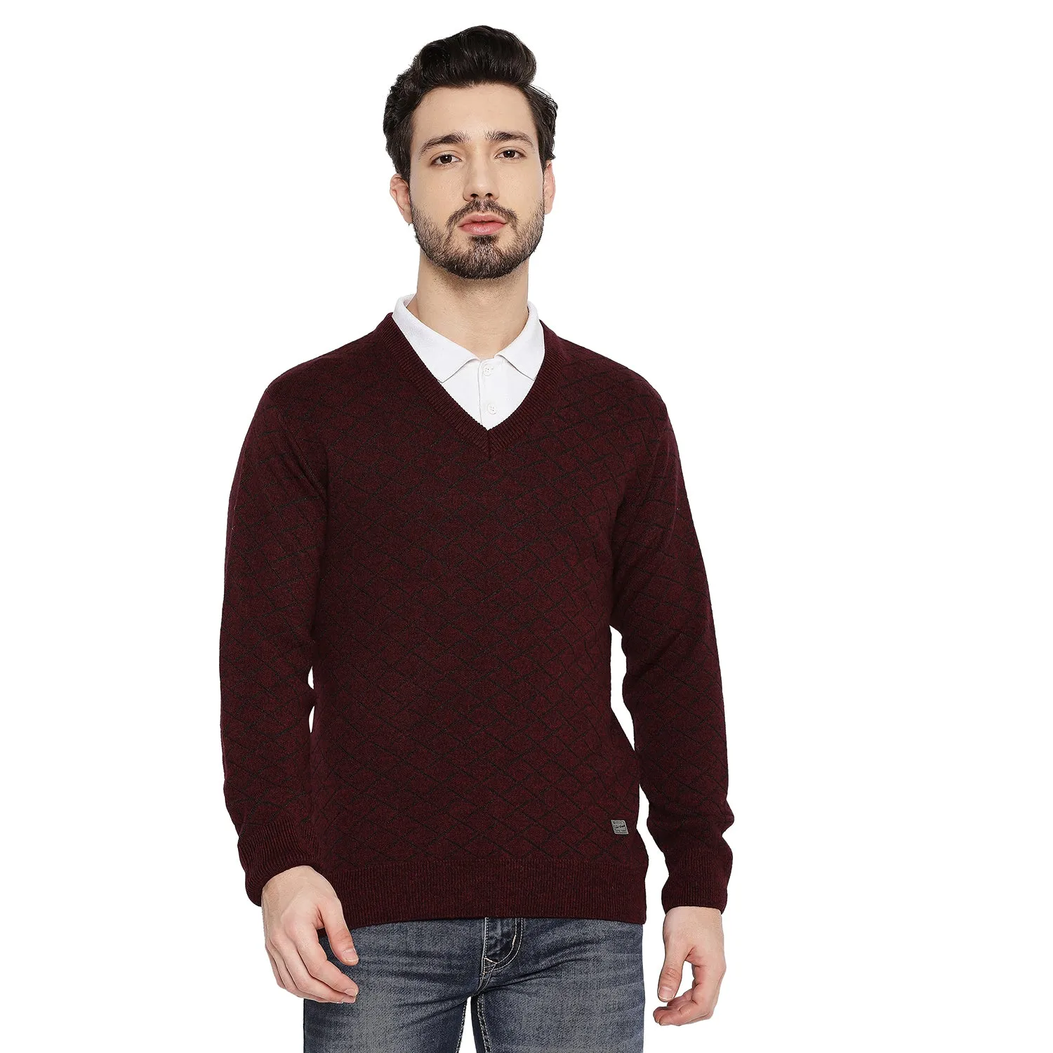 Duke Stardust Men Full Sleeve V Neck Sweater (SDS2055)