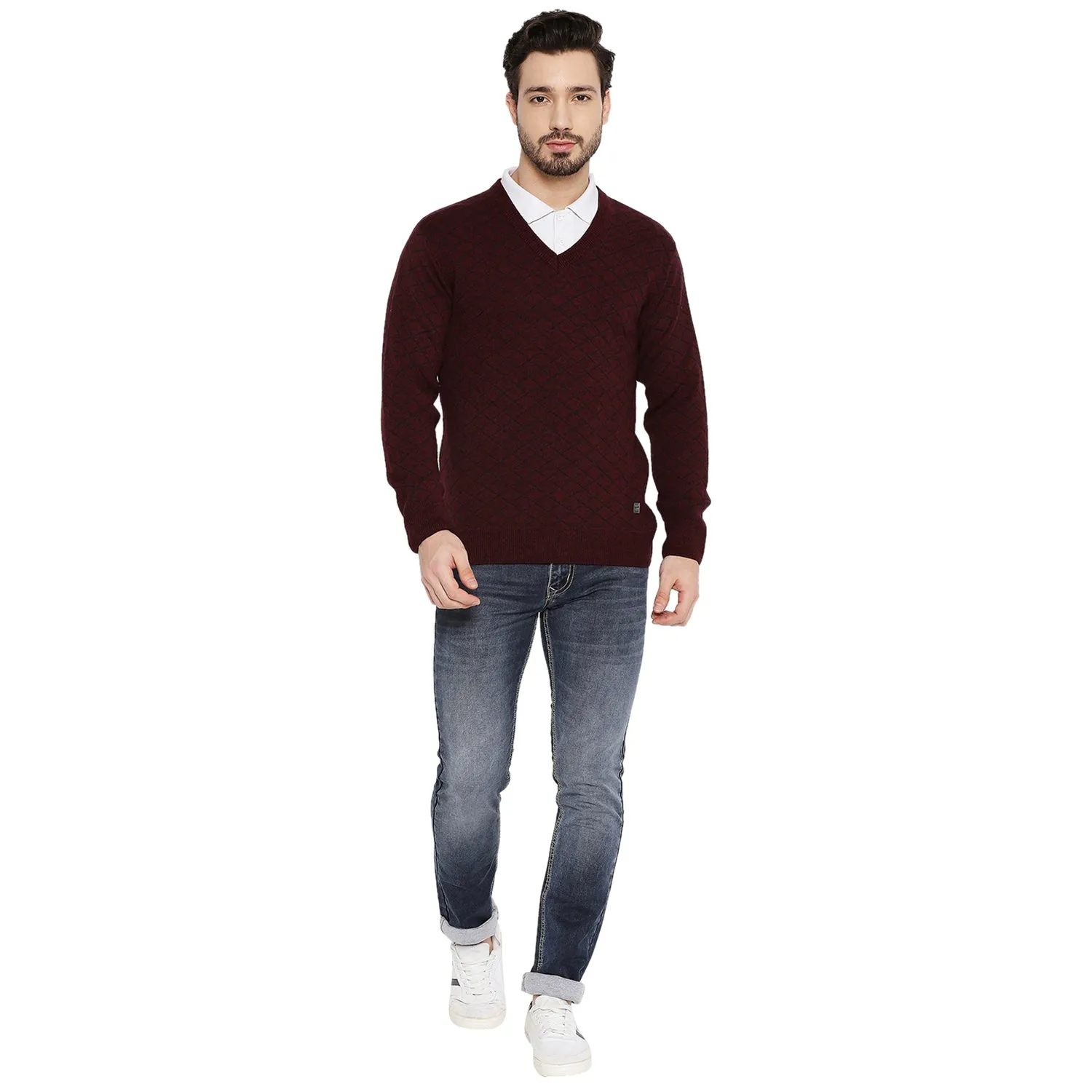 Duke Stardust Men Full Sleeve V Neck Sweater (SDS2055)