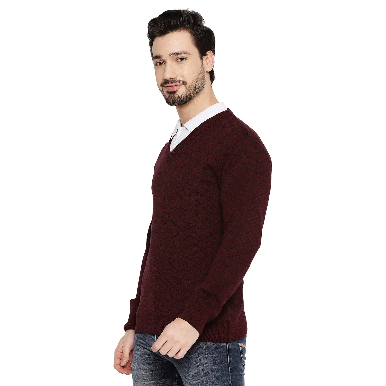 Duke Stardust Men Full Sleeve V Neck Sweater (SDS2055)
