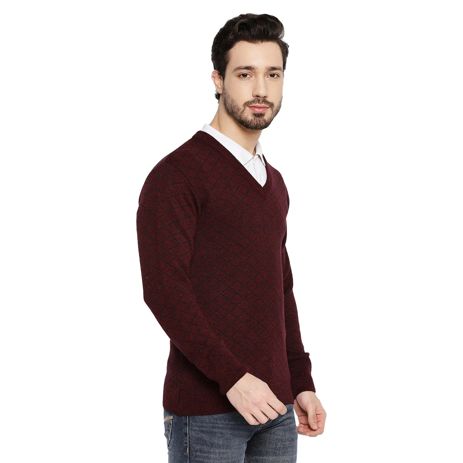 Duke Stardust Men Full Sleeve V Neck Sweater (SDS2055)