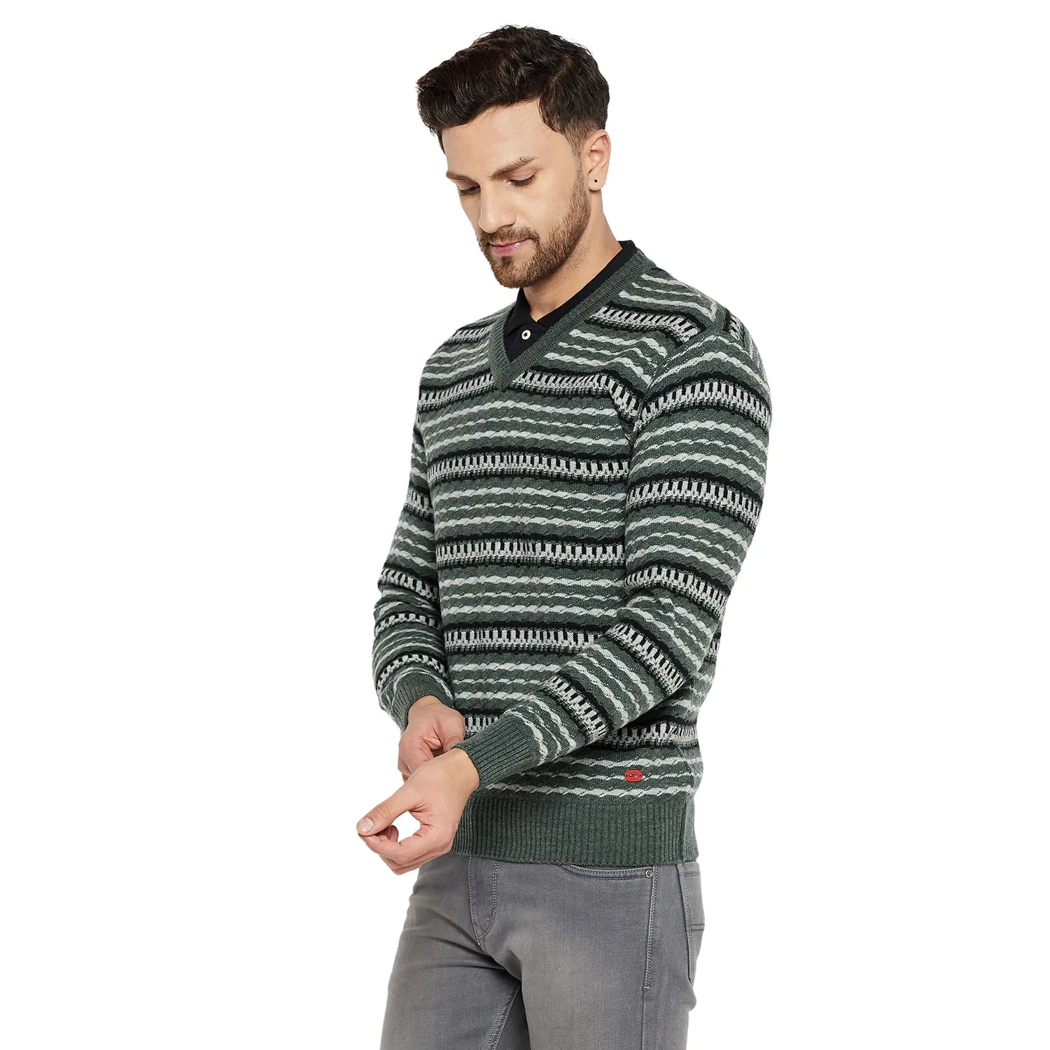 Duke Stardust Men Full Sleeve V Neck Sweater (SDS2056)