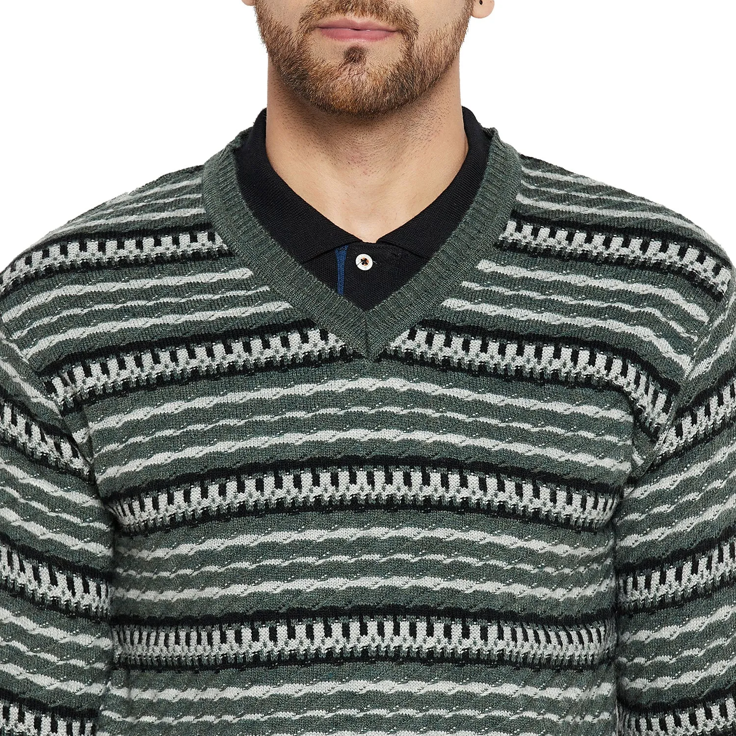 Duke Stardust Men Full Sleeve V Neck Sweater (SDS2056)
