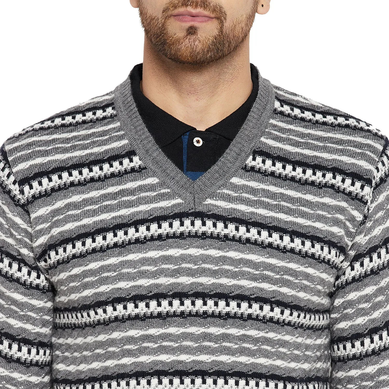 Duke Stardust Men Full Sleeve V Neck Sweater (SDS2056)