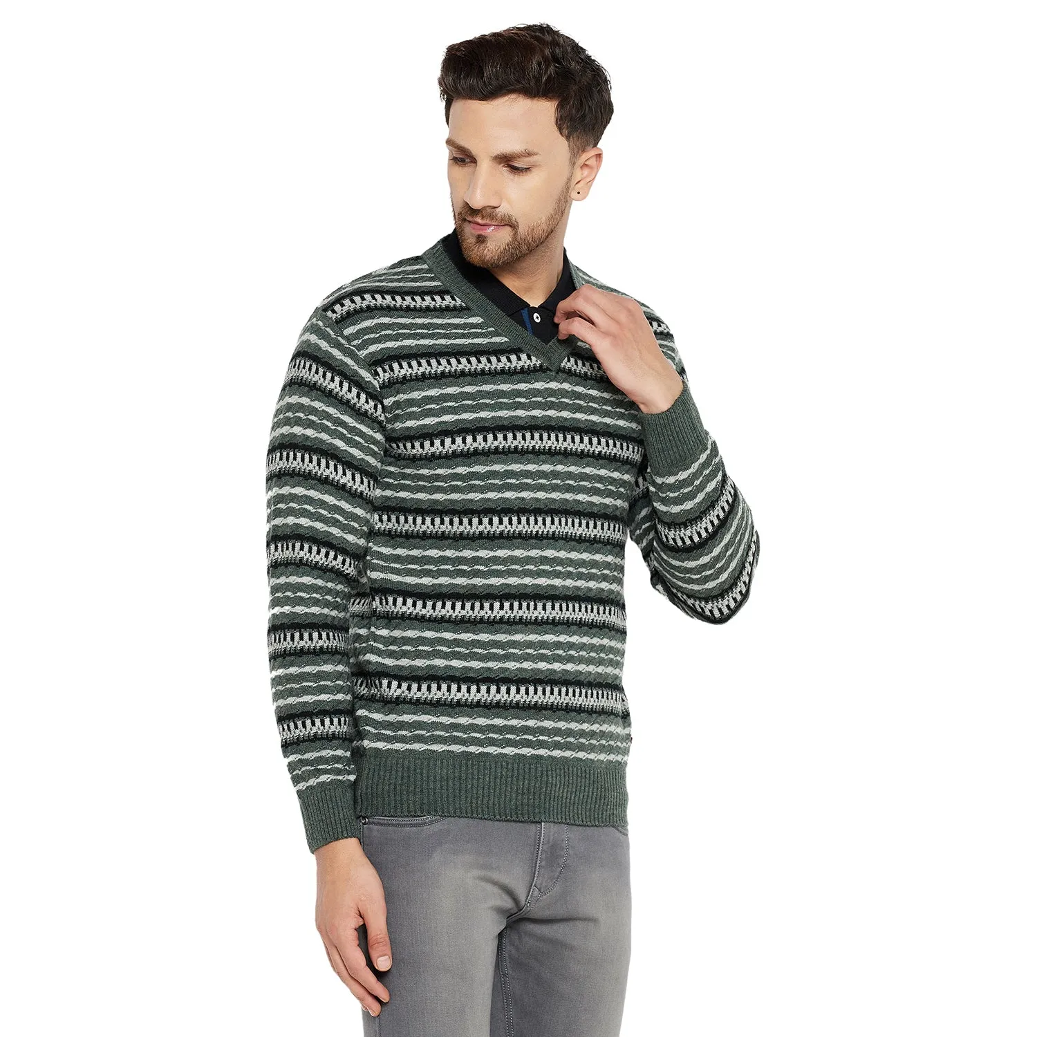 Duke Stardust Men Full Sleeve V Neck Sweater (SDS2056)