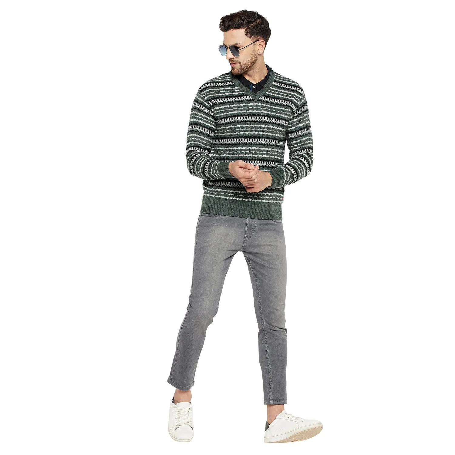 Duke Stardust Men Full Sleeve V Neck Sweater (SDS2056)