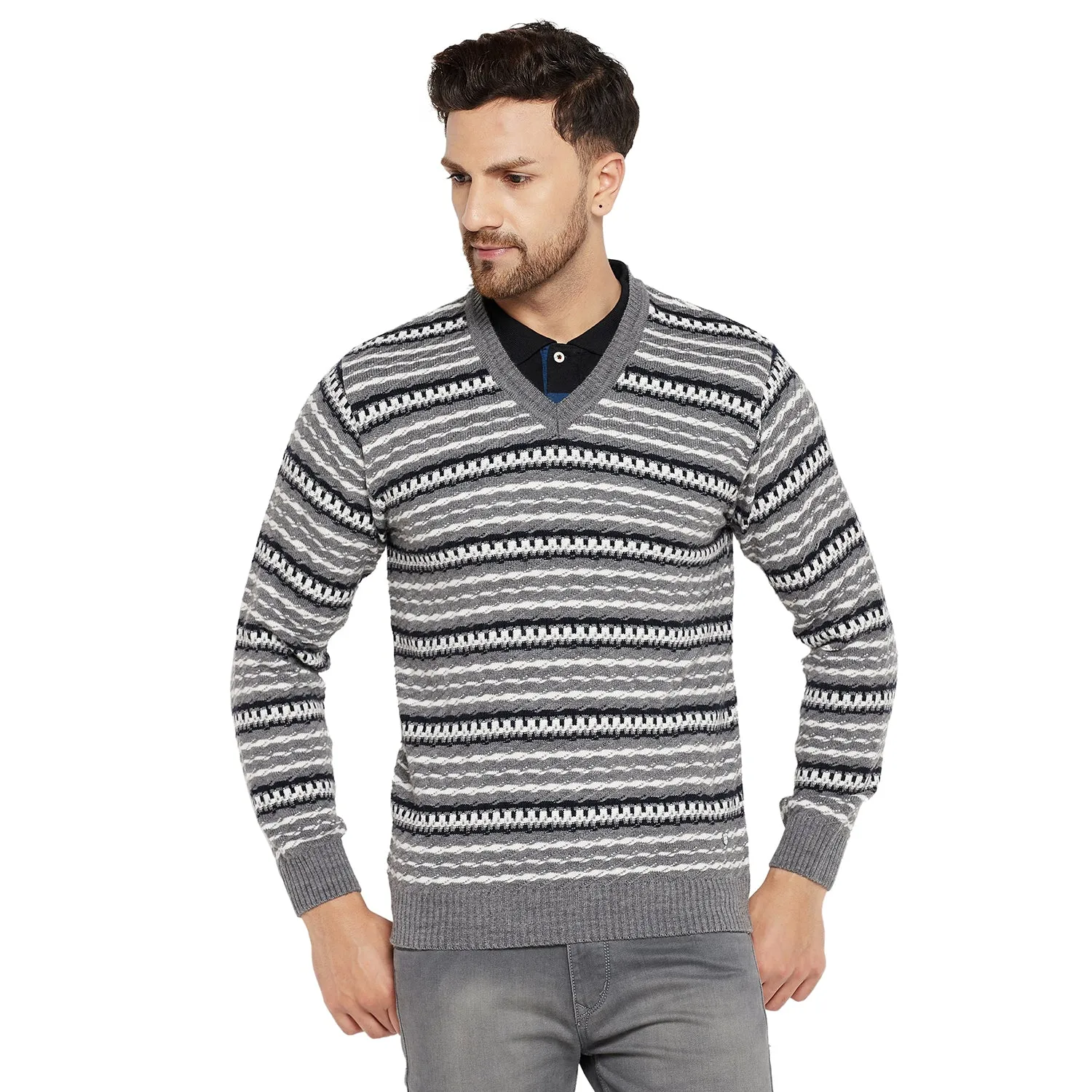 Duke Stardust Men Full Sleeve V Neck Sweater (SDS2056)