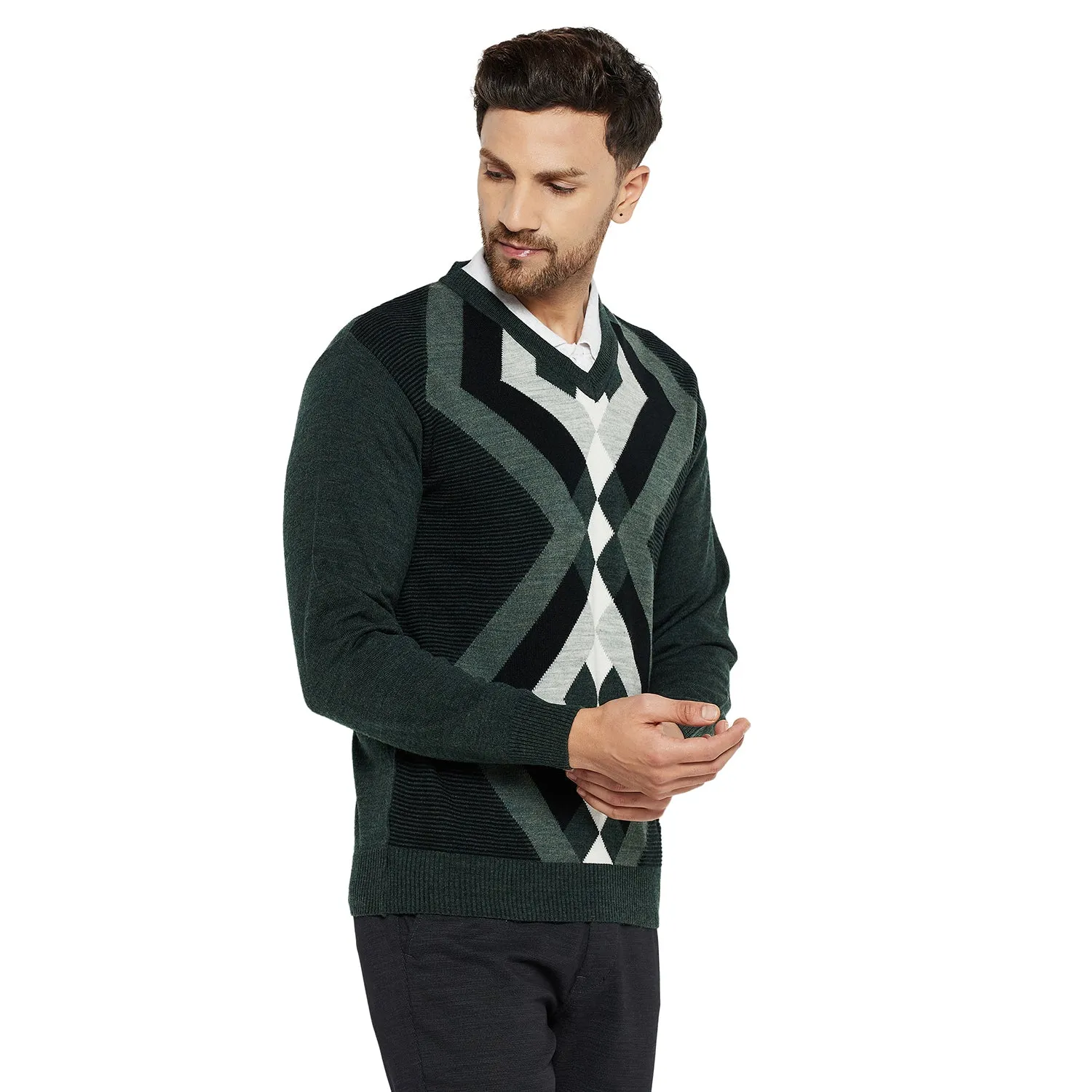 Duke Stardust Men Full Sleeve V Neck Sweater (SDS2057)