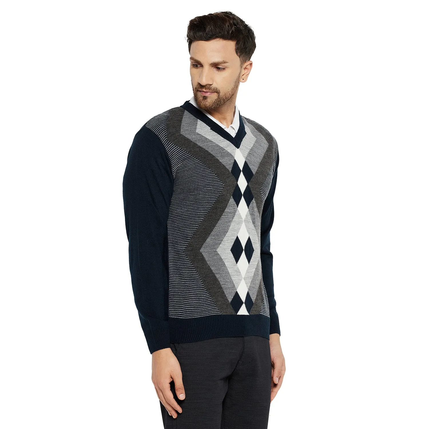 Duke Stardust Men Full Sleeve V Neck Sweater (SDS2057)