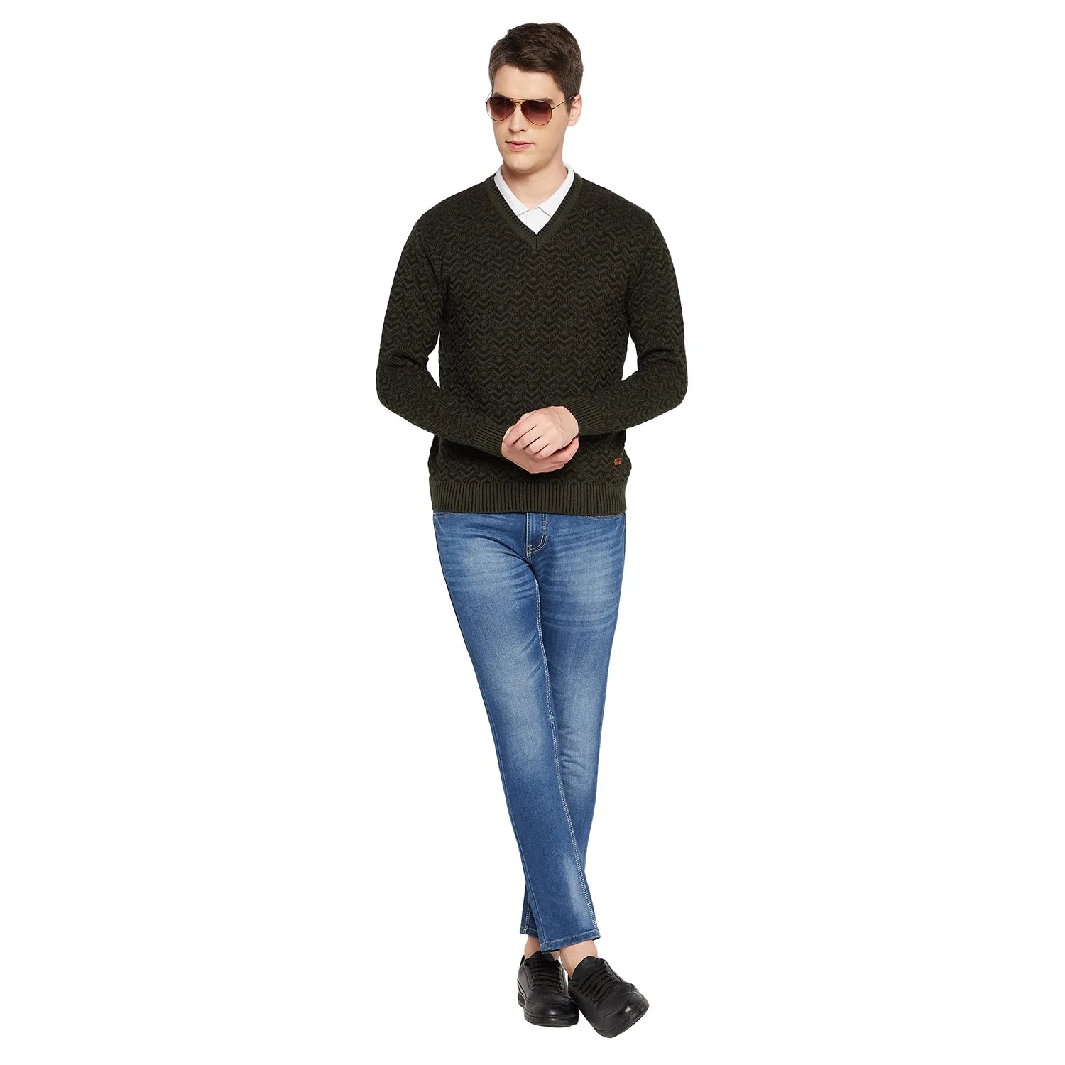 Duke Stardust Men Full Sleeve V Neck Sweater (SDS2059)