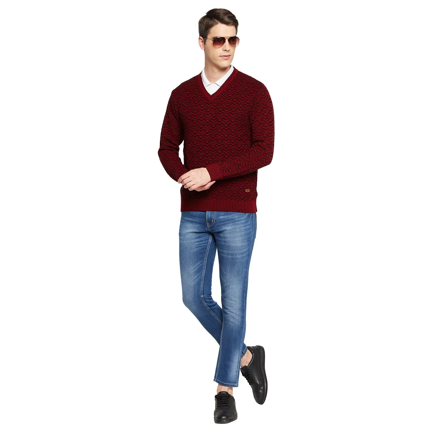 Duke Stardust Men Full Sleeve V Neck Sweater (SDS2059)